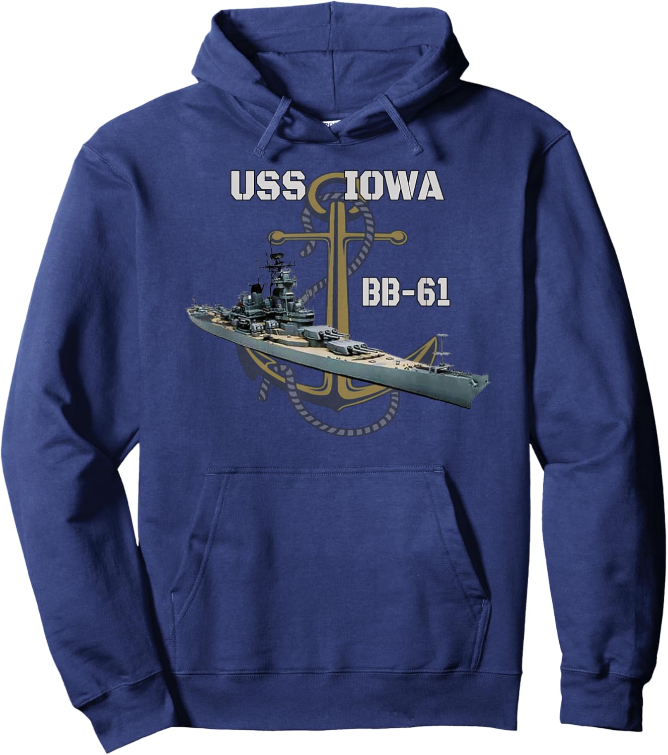 USS Iowa Battleship WW2 American Warship BB-61 Veterans Day Hoodie - Hoodie | Navy