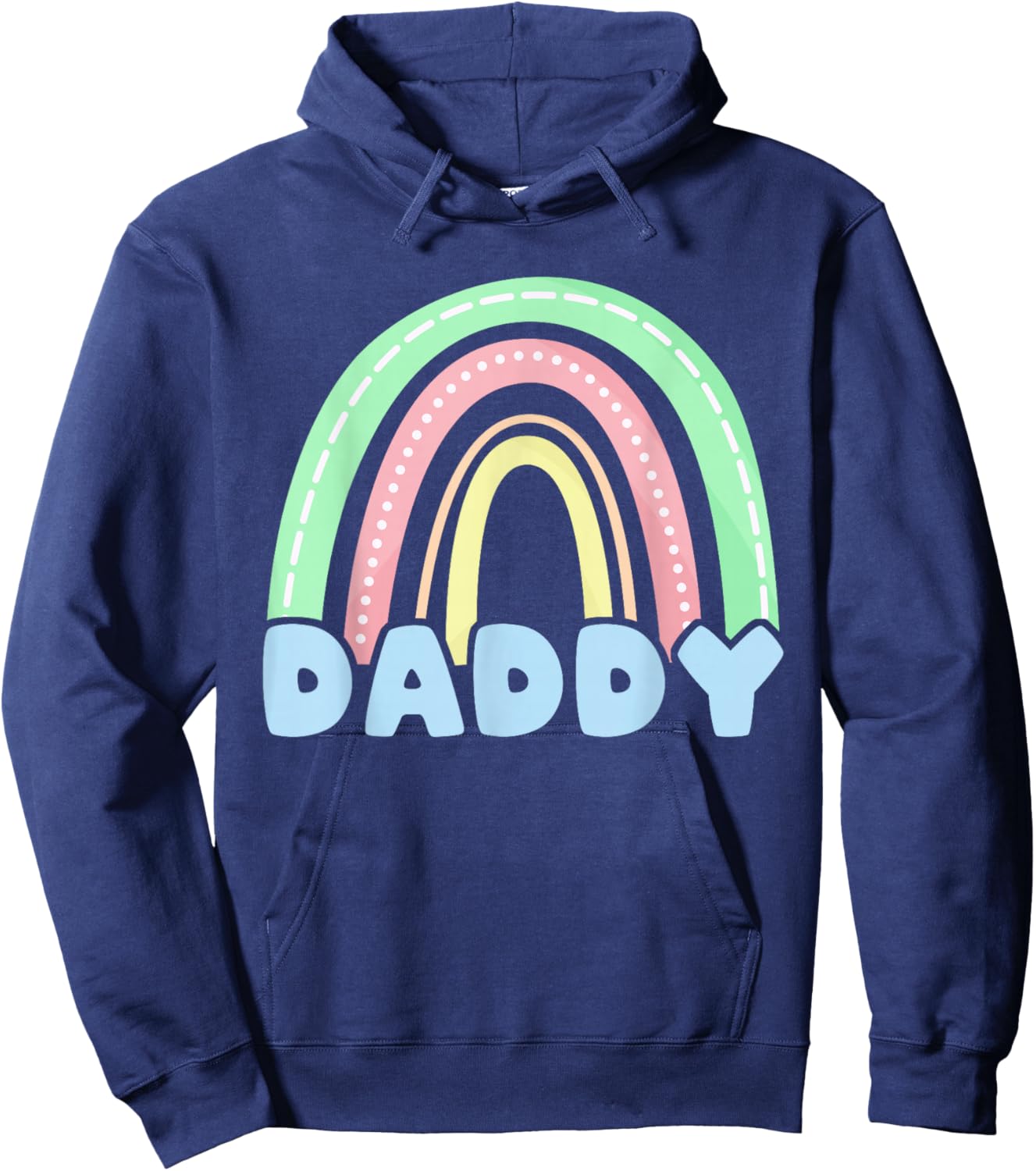 Dad Pastel Rainbow Family 1st Birthday Party Hoodie - Hoodie | Navy