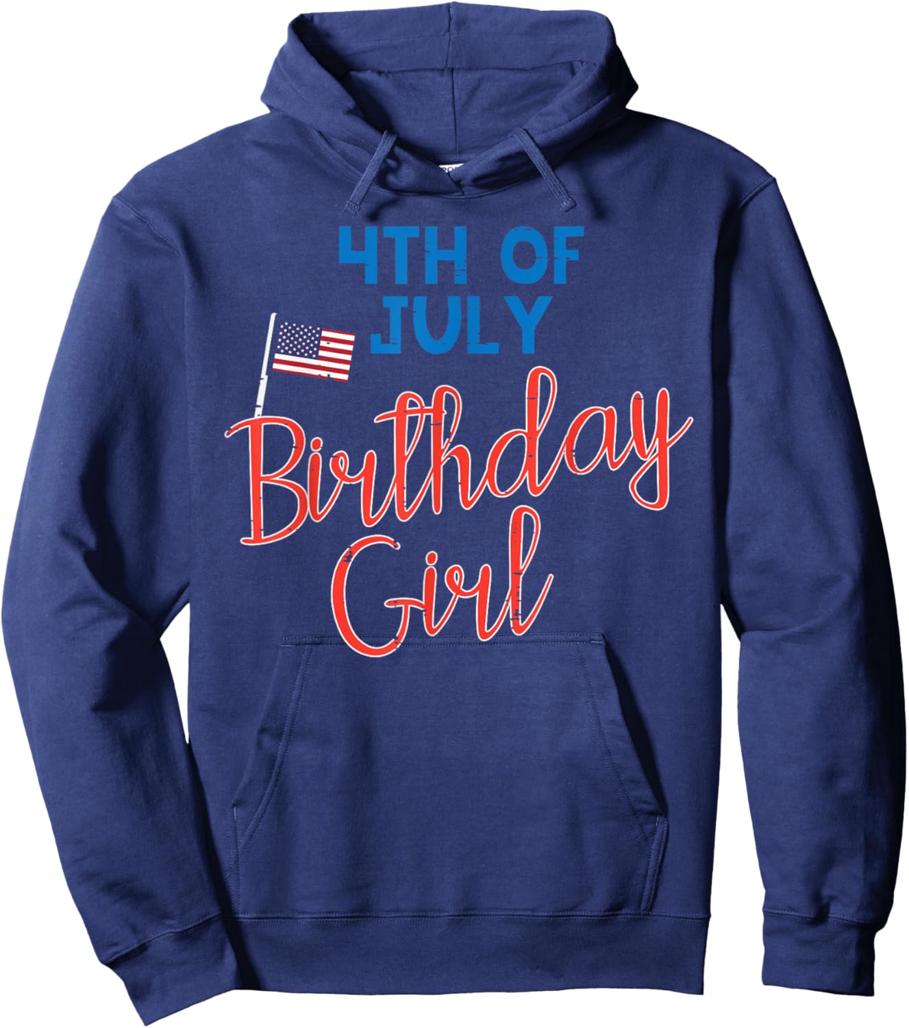 4th Of July Birthday Girl Cute Bday Patriot Women Girls Hoodie - Hoodie | Navy
