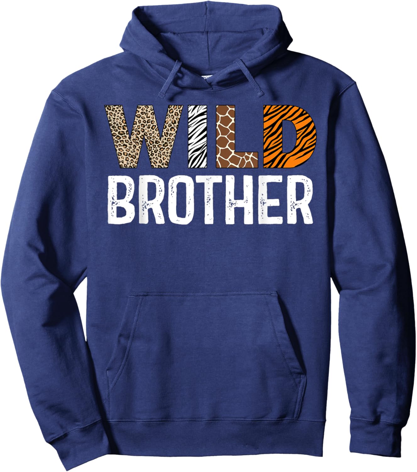 Brother of The Wild One Zoo Birthday Safari Jungle Family Hoodie - Hoodie | Navy