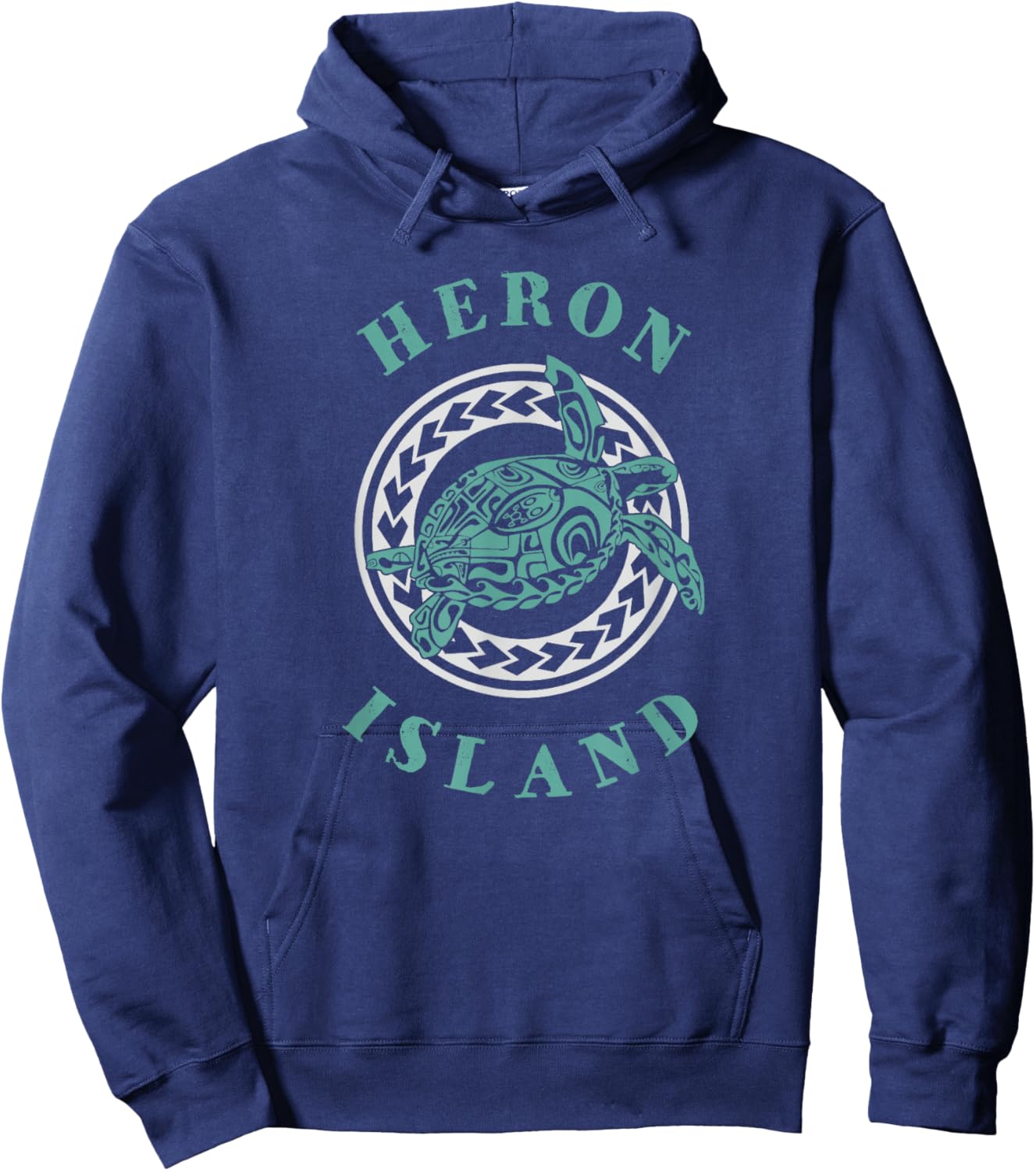Heron Island Australia Tribal Tattoo Sea Turtle Hoodie - Hoodie | Navy