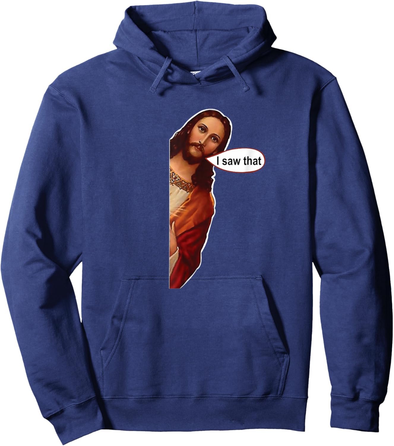 Jesus I Saw That, Cute Graphic top Short Sleeve Hoodie - Hoodie | Navy