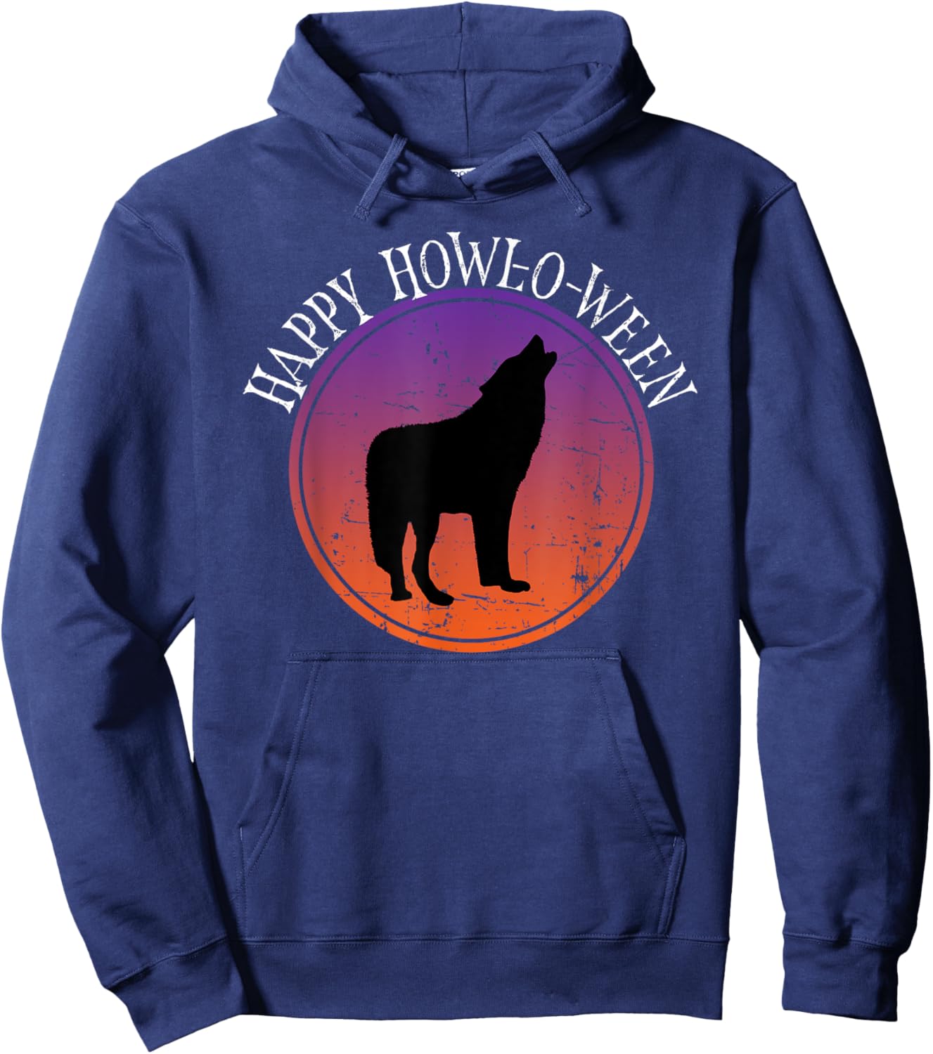 Funny Wolf Howl Halloween Pun - Happy Howl-o-ween Hoodie - Hoodie | Navy
