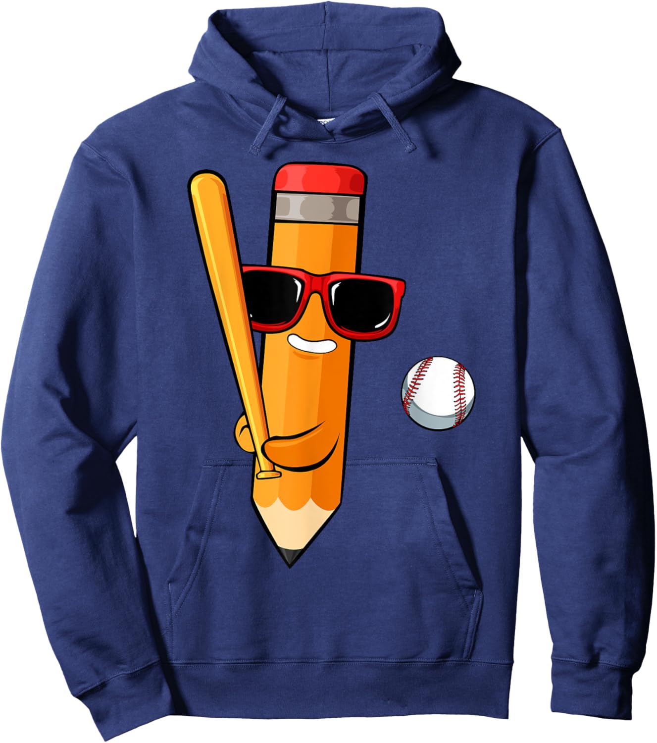 Baseball Player Pencil Back To School Cute Sport Students Hoodie - Hoodie | Navy