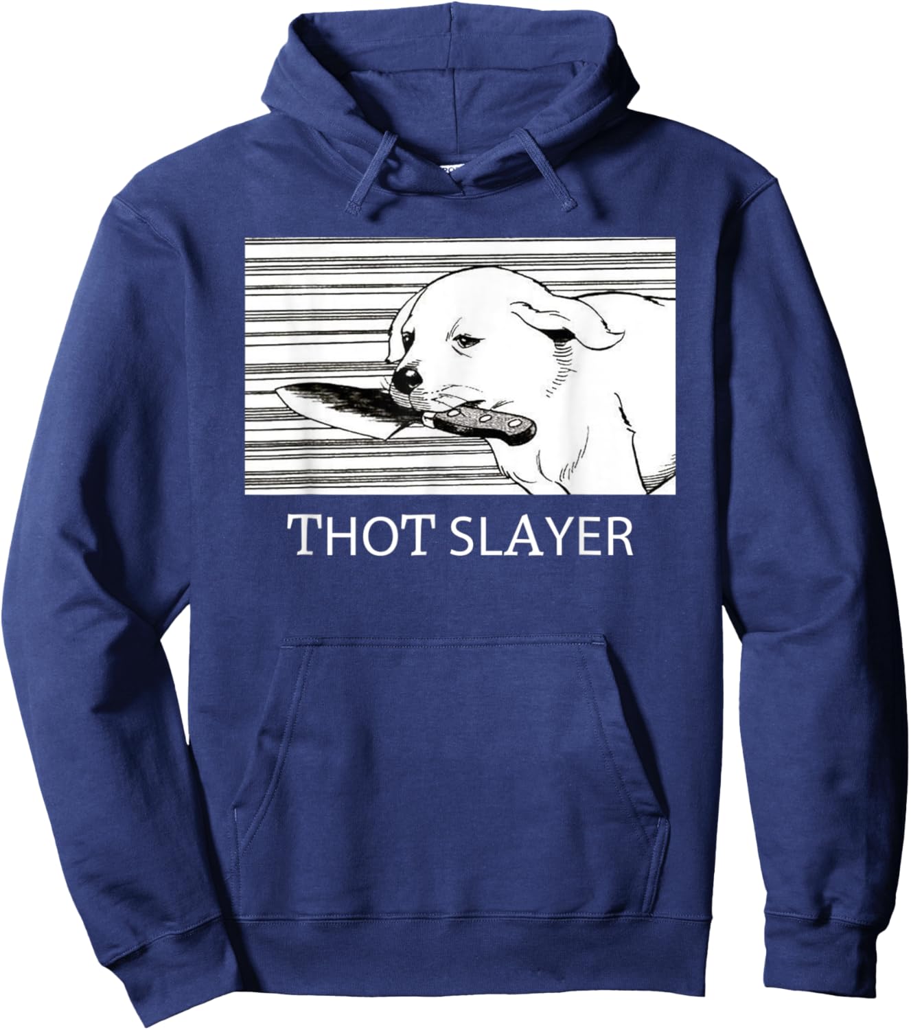 Funny Thot Slayer Apparel Love Dog Hoodie - Hoodie | Navy