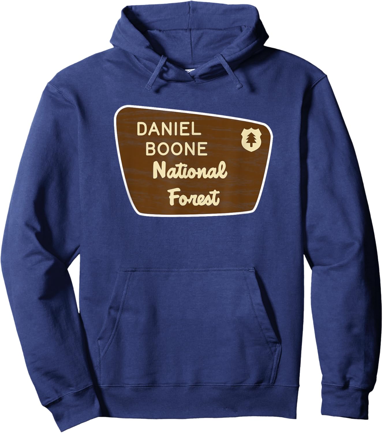 Daniel Boone National Forest Sign Retro Hoodie - Hoodie | Navy