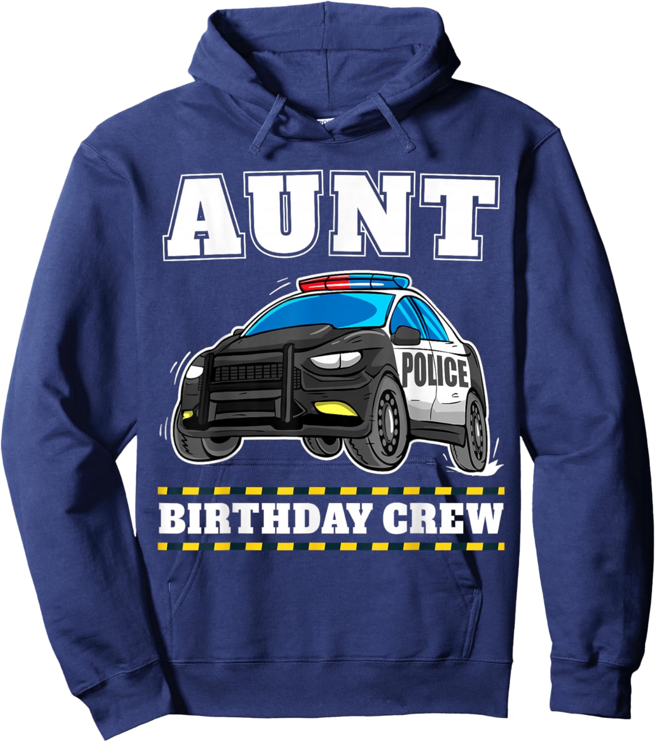 Aunt Birthday Crew Police Car Policeman Officer Auntie Hoodie - Hoodie | Navy