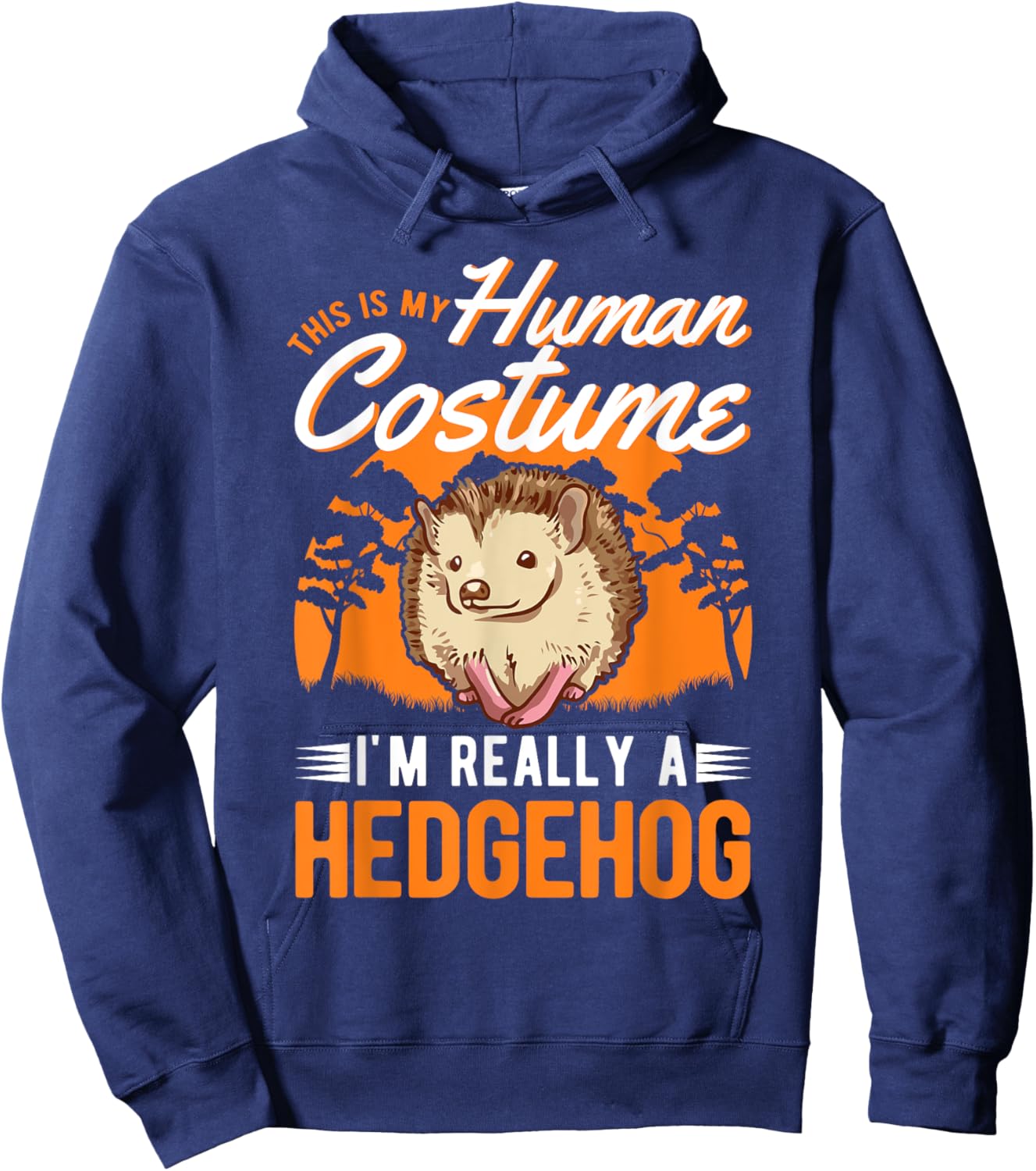 Hedgehog Human Costume Halloween Hedgehog Hoodie - Hoodie | Navy