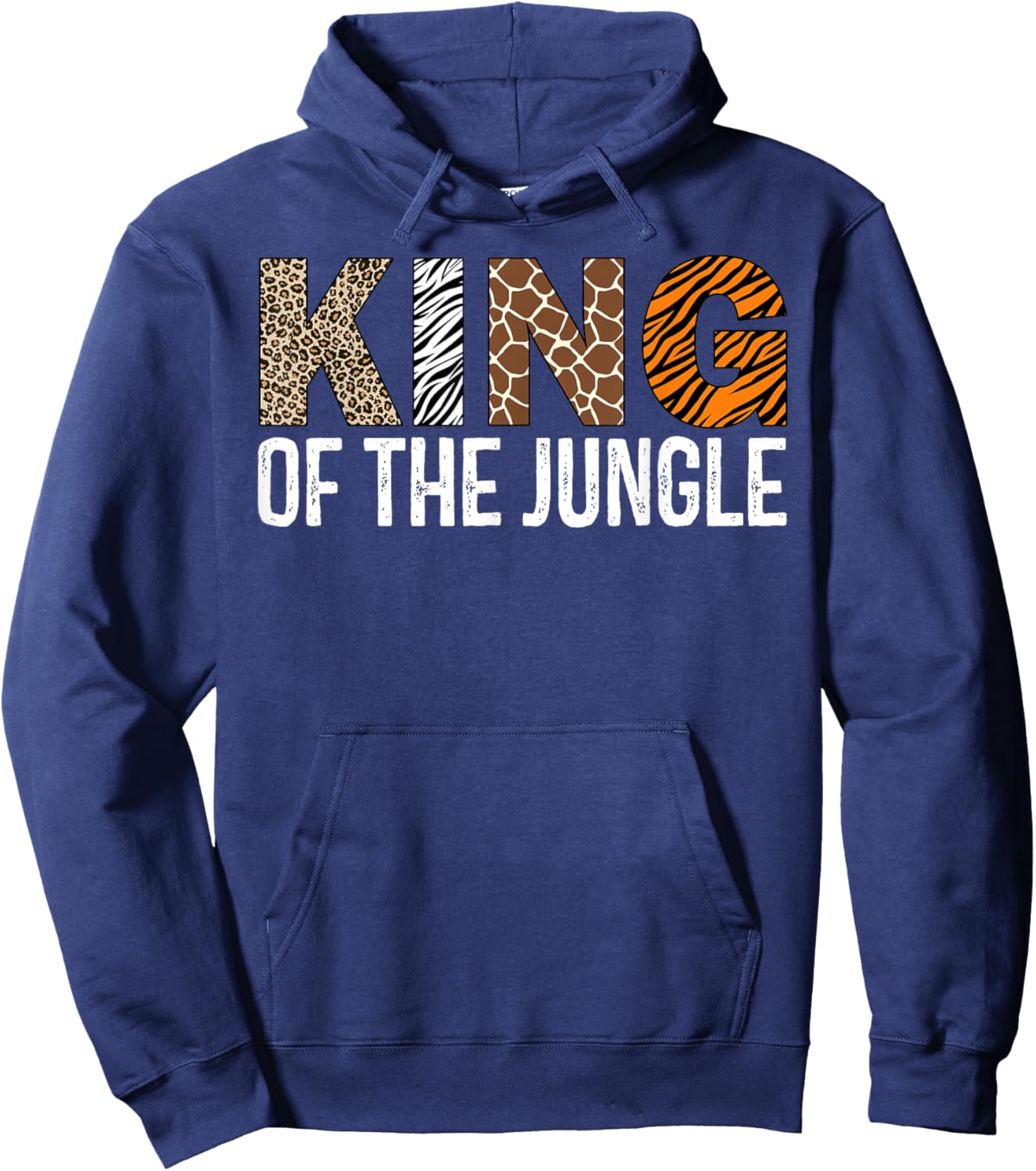 King Of The Jungle Birthday Safari Leopard Family Matching Hoodie - Hoodie | Navy