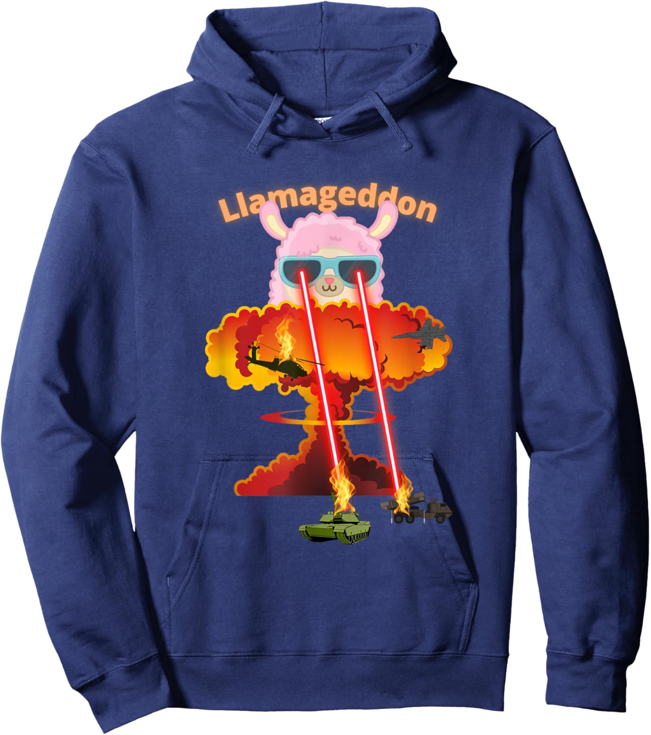 Funny Llamageddon Alpacalypse Weird Alpaca Llama Lovers Hoodie - Hoodie | Navy
