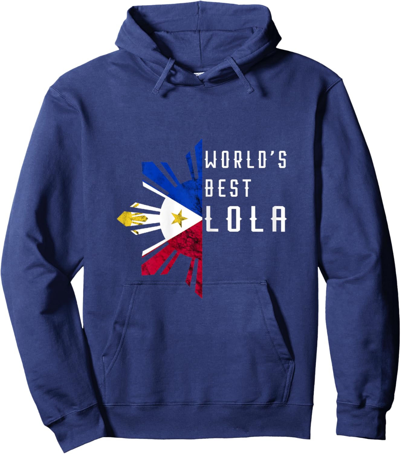 Philippines World's Best Lola Filipino Sun Pinay Flag Hoodie - Hoodie | Navy