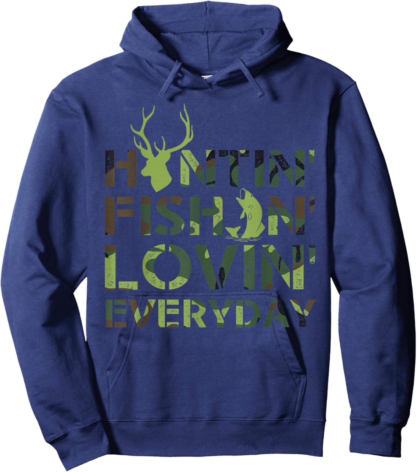 Hunting fishing loving everyday camo Hoodie - Hoodie | Navy