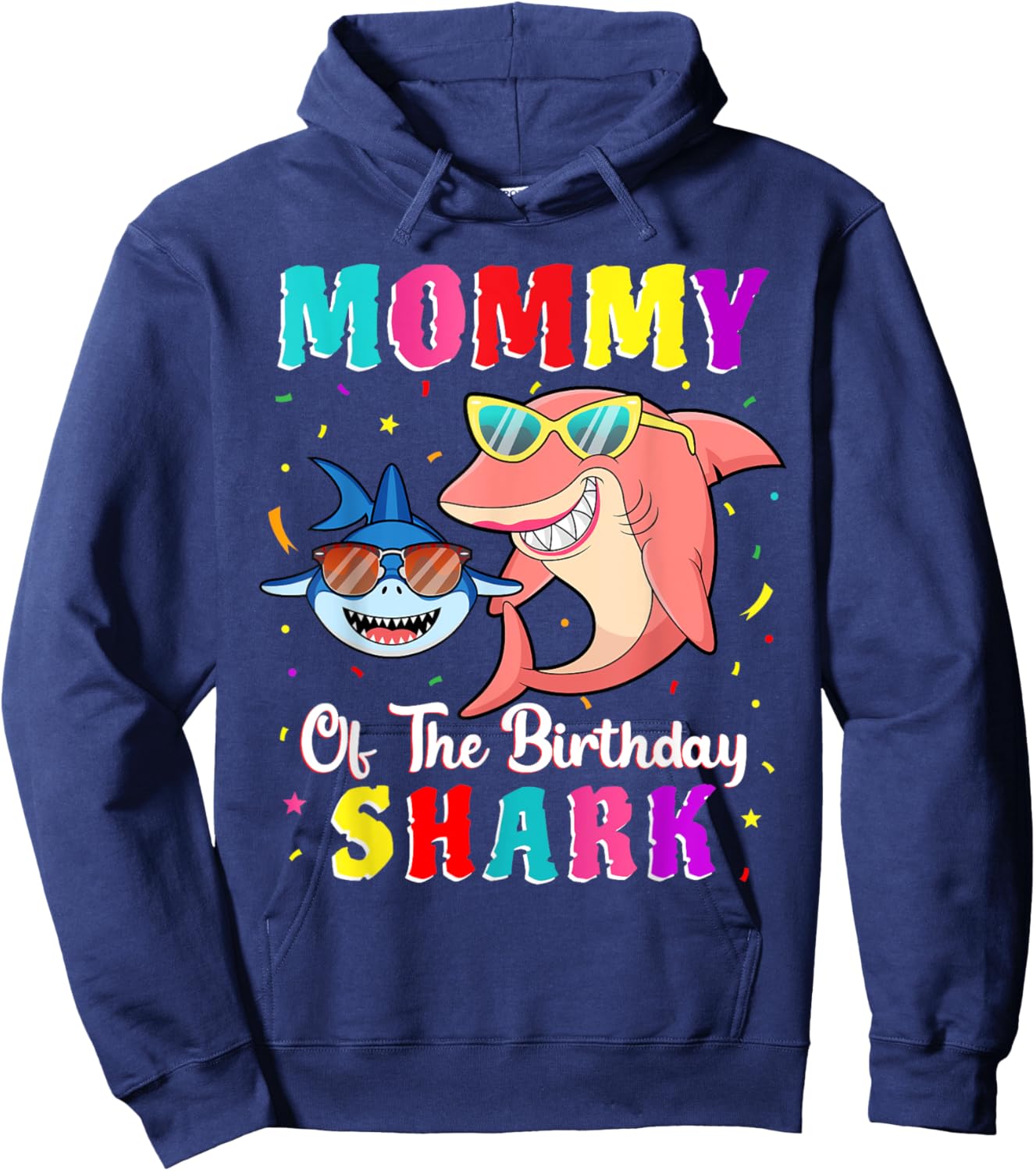 Mommy Of The Shark Birthday Family Matching Birthday Son Hoodie - Hoodie | Navy