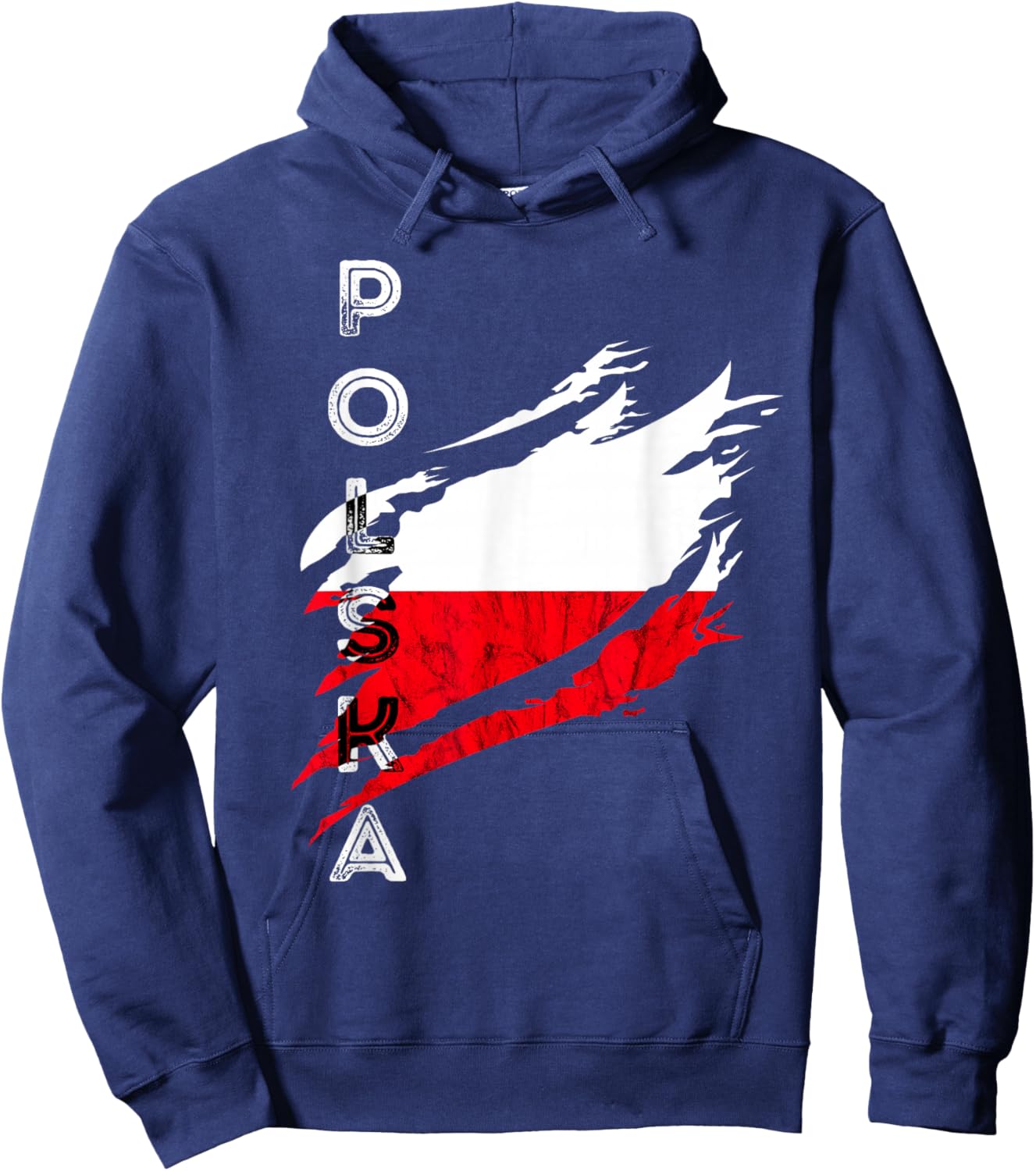 Polska Vintage Flag Poland Flag Polish Pride Polish Roots Hoodie - Hoodie | Navy