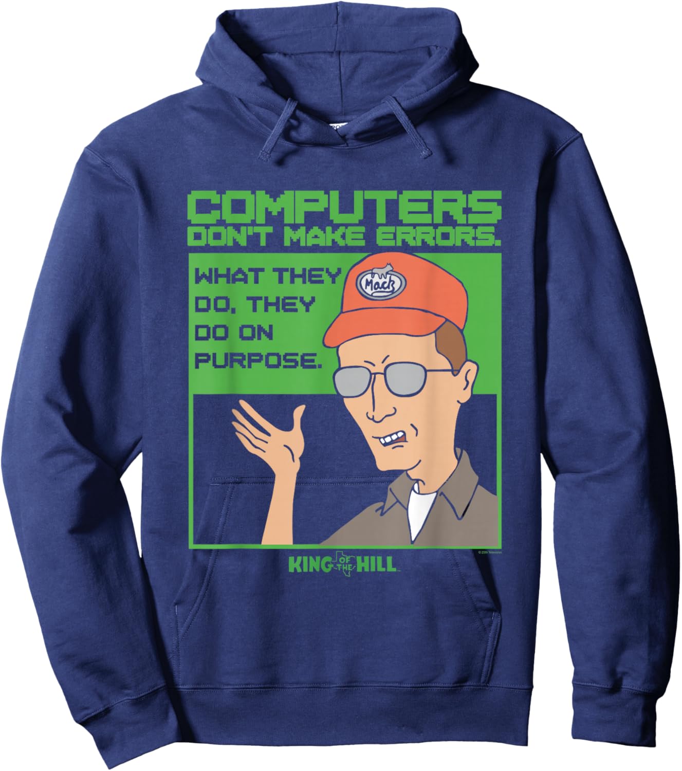 King of The Hill Dale Gribble Computer Errors Cartoon Hoodie - Hoodie | Navy