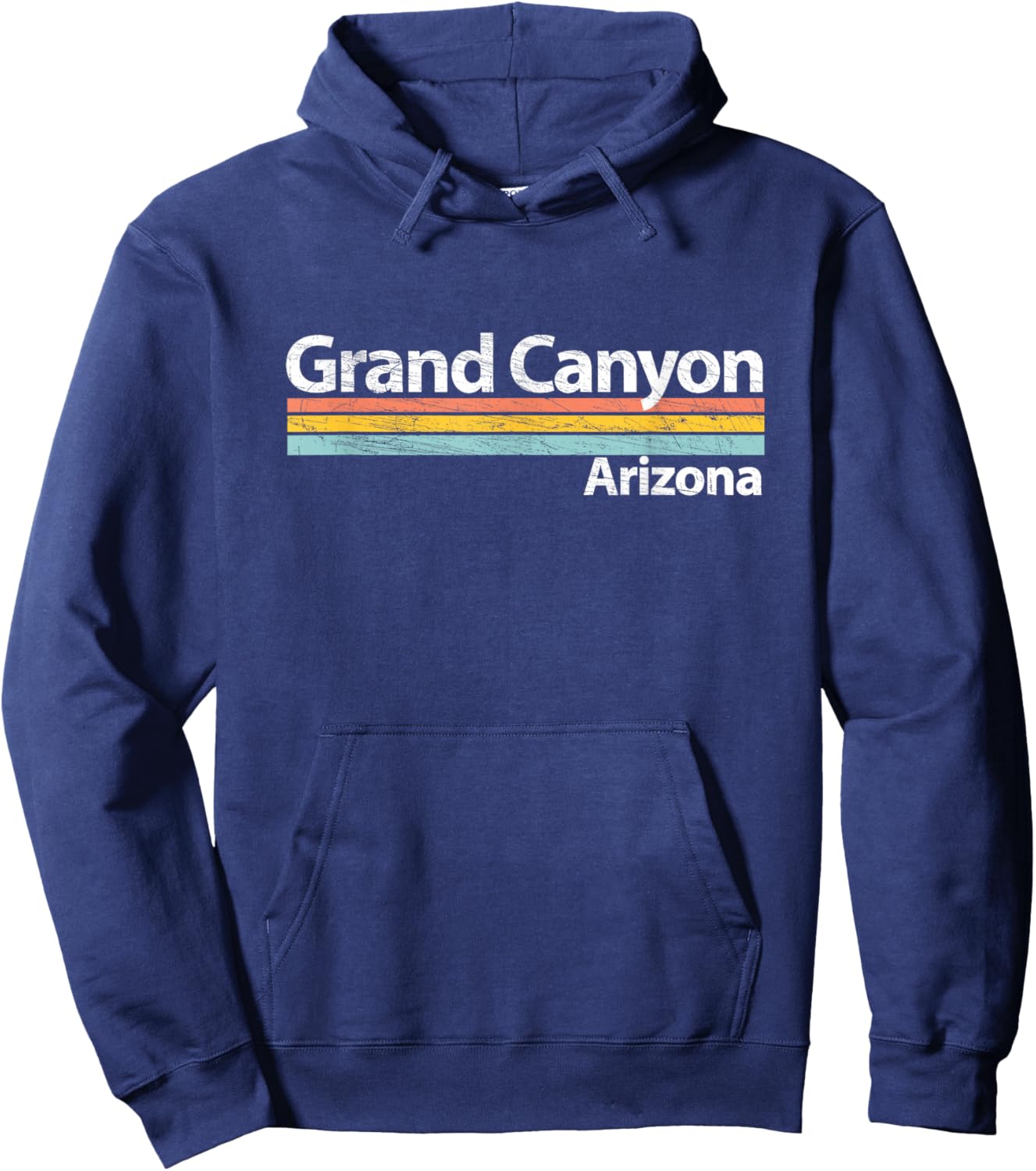 Grand Canyon - Arizona - Worn Design - Retro Stripes Classic Hoodie - Hoodie | Navy