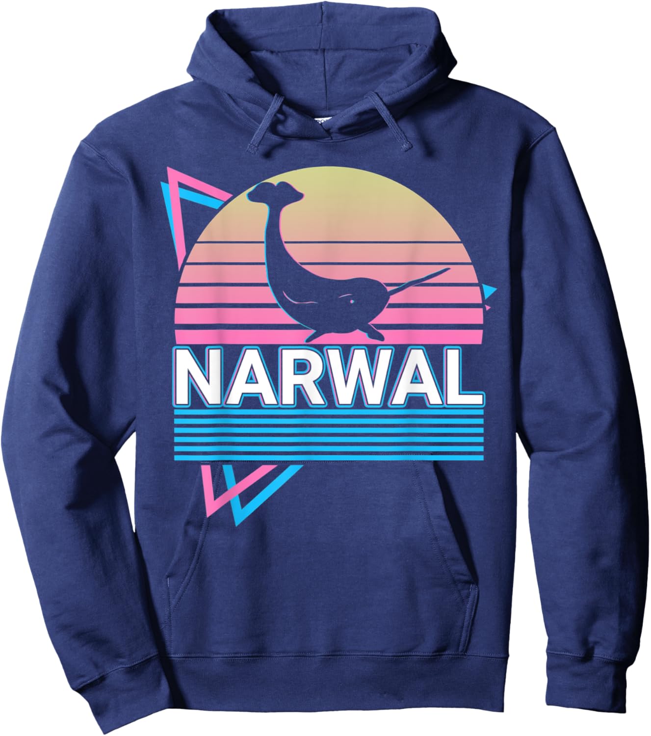 Narwal Retro Hoodie - Hoodie | Navy