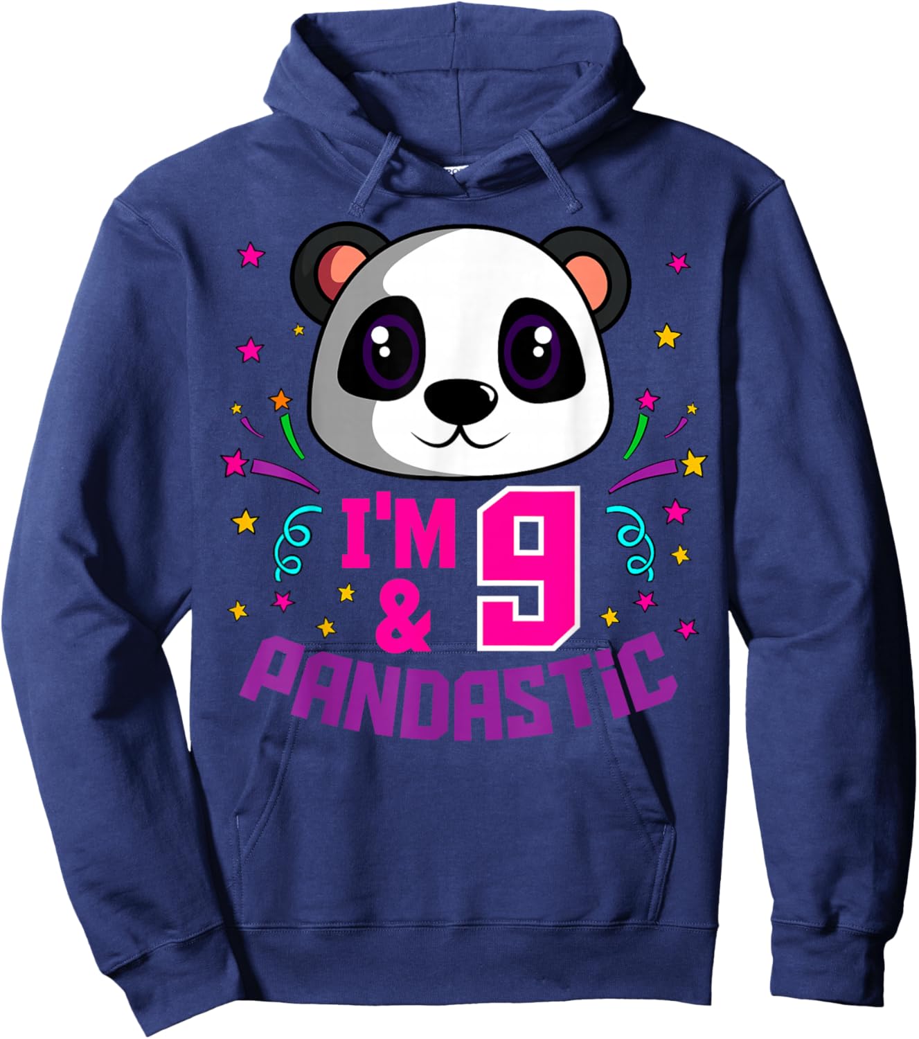 I'm 9 & Pandastic Birthday Party Panda Bday Celebration Hoodie - Hoodie | Navy