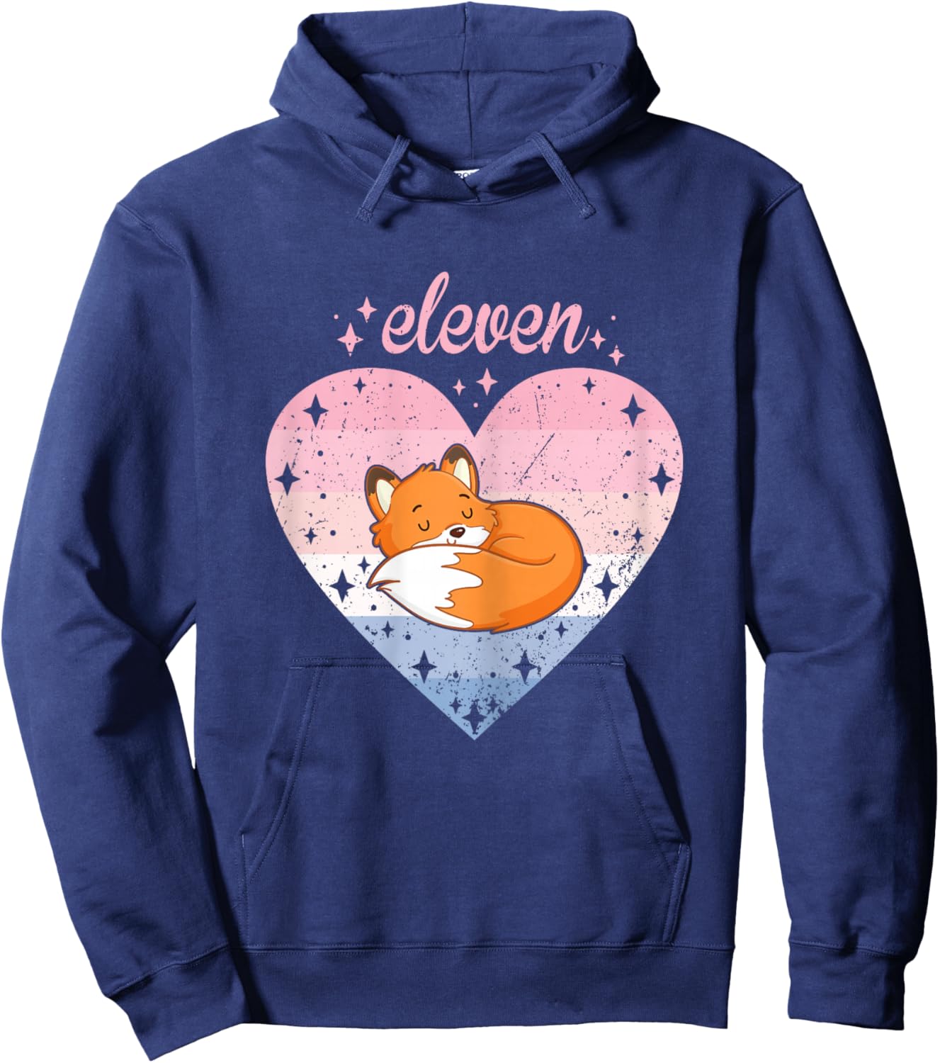 11 Year Old Cute Fox Birthday Girl 11th B-day Hoodie - Hoodie | Navy