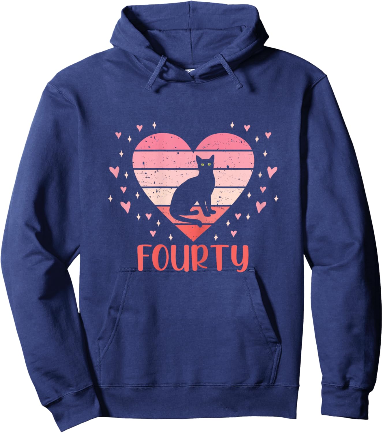 40 Year Old Cute Cat Birthday Girl 40th B-day Hoodie - Hoodie | Navy