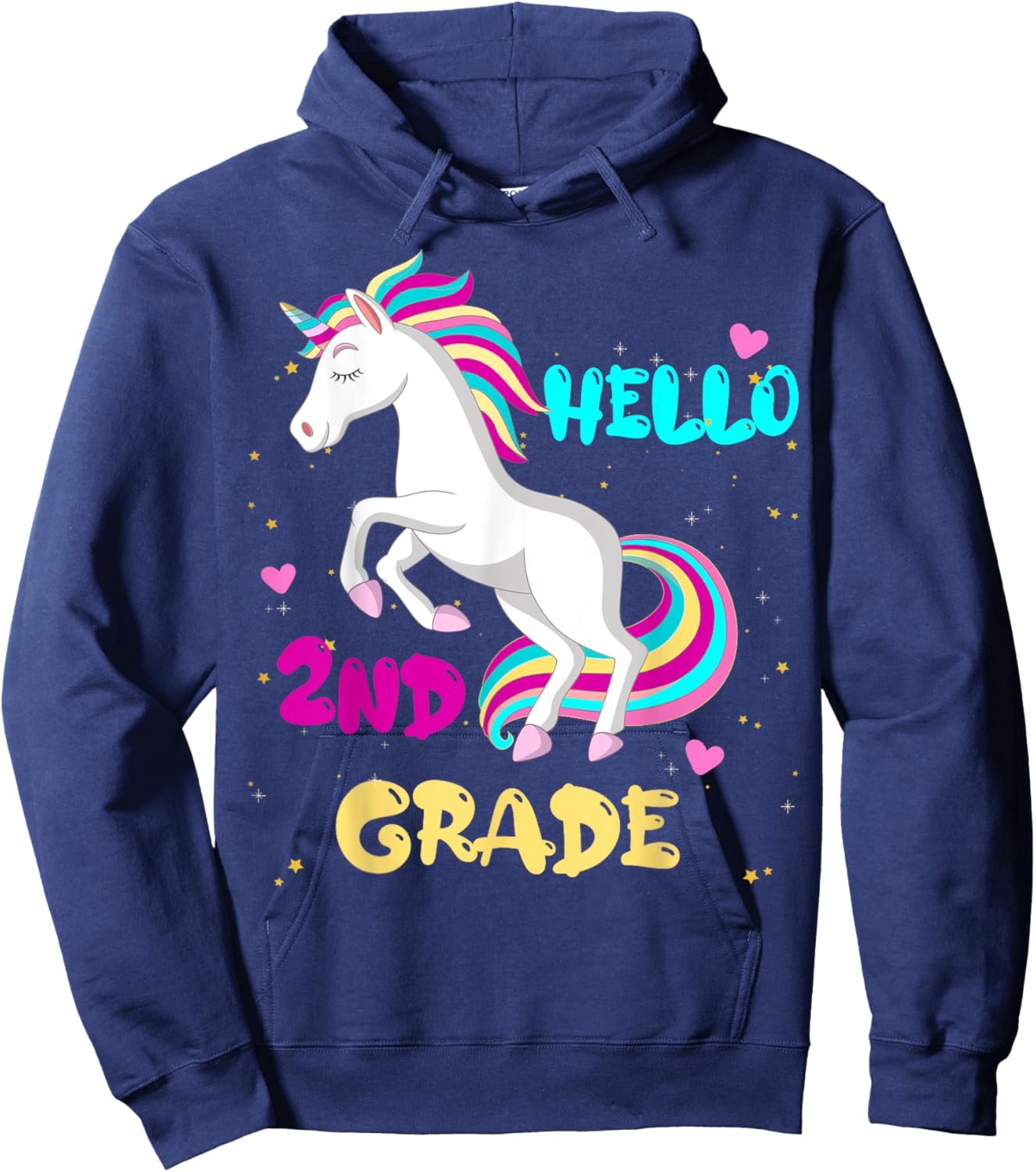 Hello 2nd grade First Day of Second grade Here I come Girl Hoodie - Hoodie | Navy