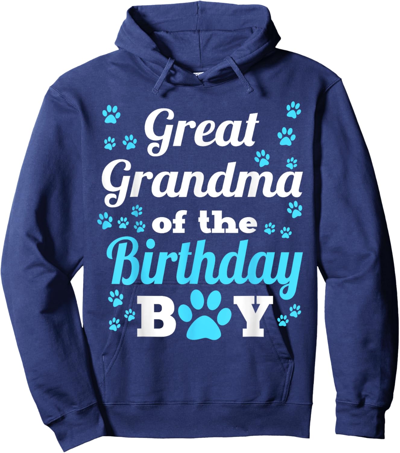 Great Grandma Of The Birthday Boy Dog Paw Bday Party Hoodie - Hoodie | Navy