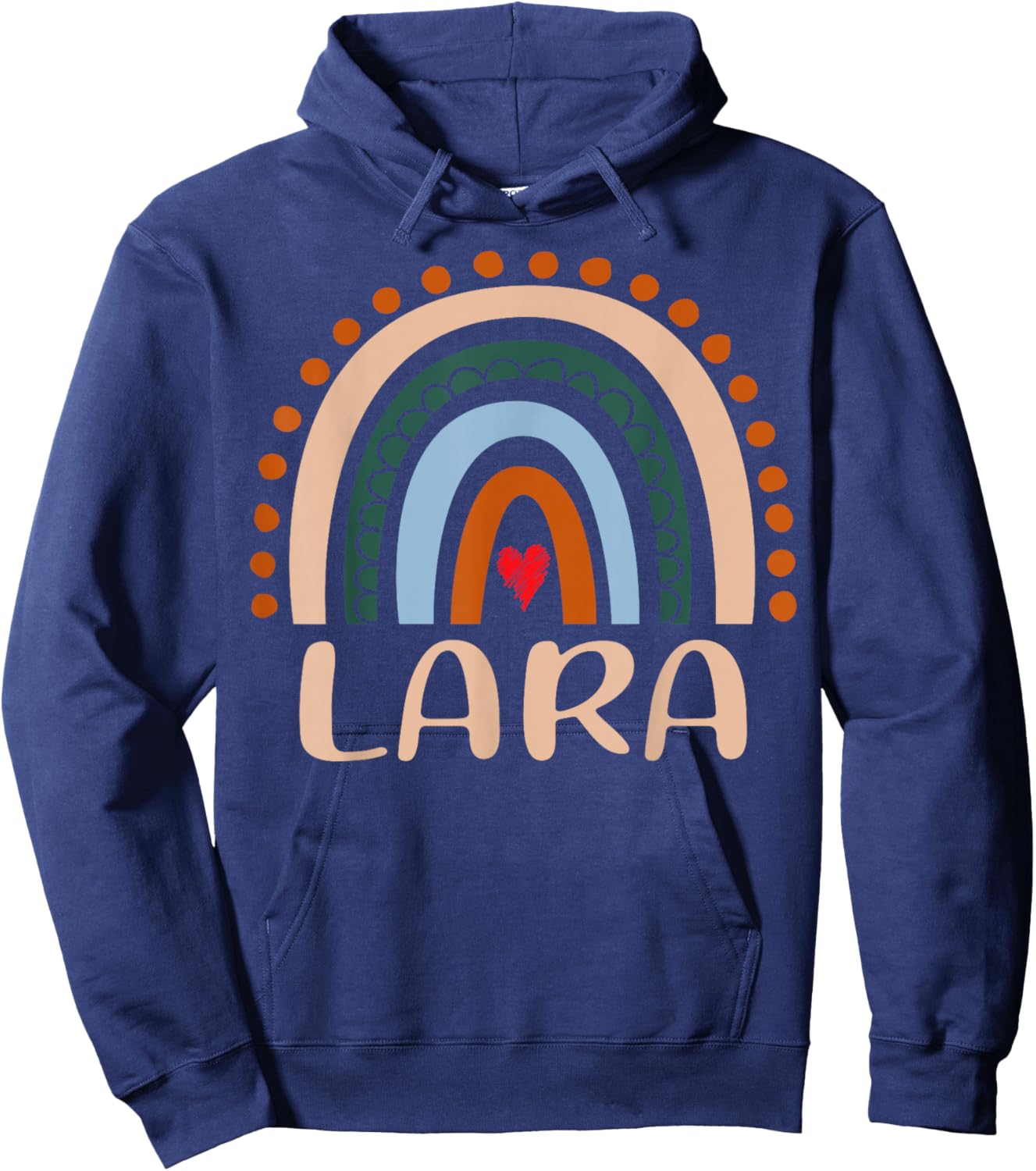 Lara Name Personalized Funny Women Rainbow Lara Hoodie - Hoodie | Navy