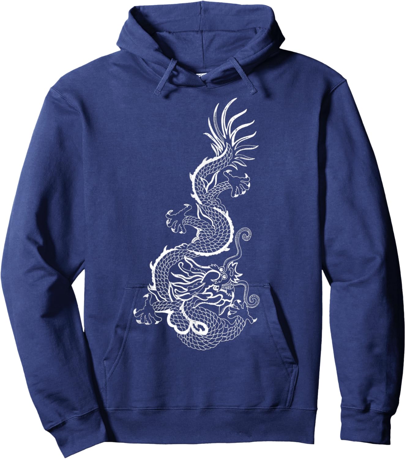 Traditional Korean Dragon Drawing Hoodie - Hoodie | Navy