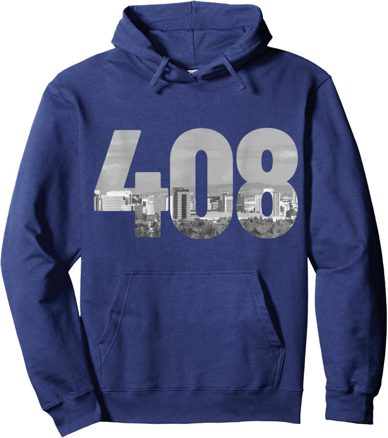 San Jose 408 Area Code Vintage Skyline California Hoodie - Hoodie | Navy
