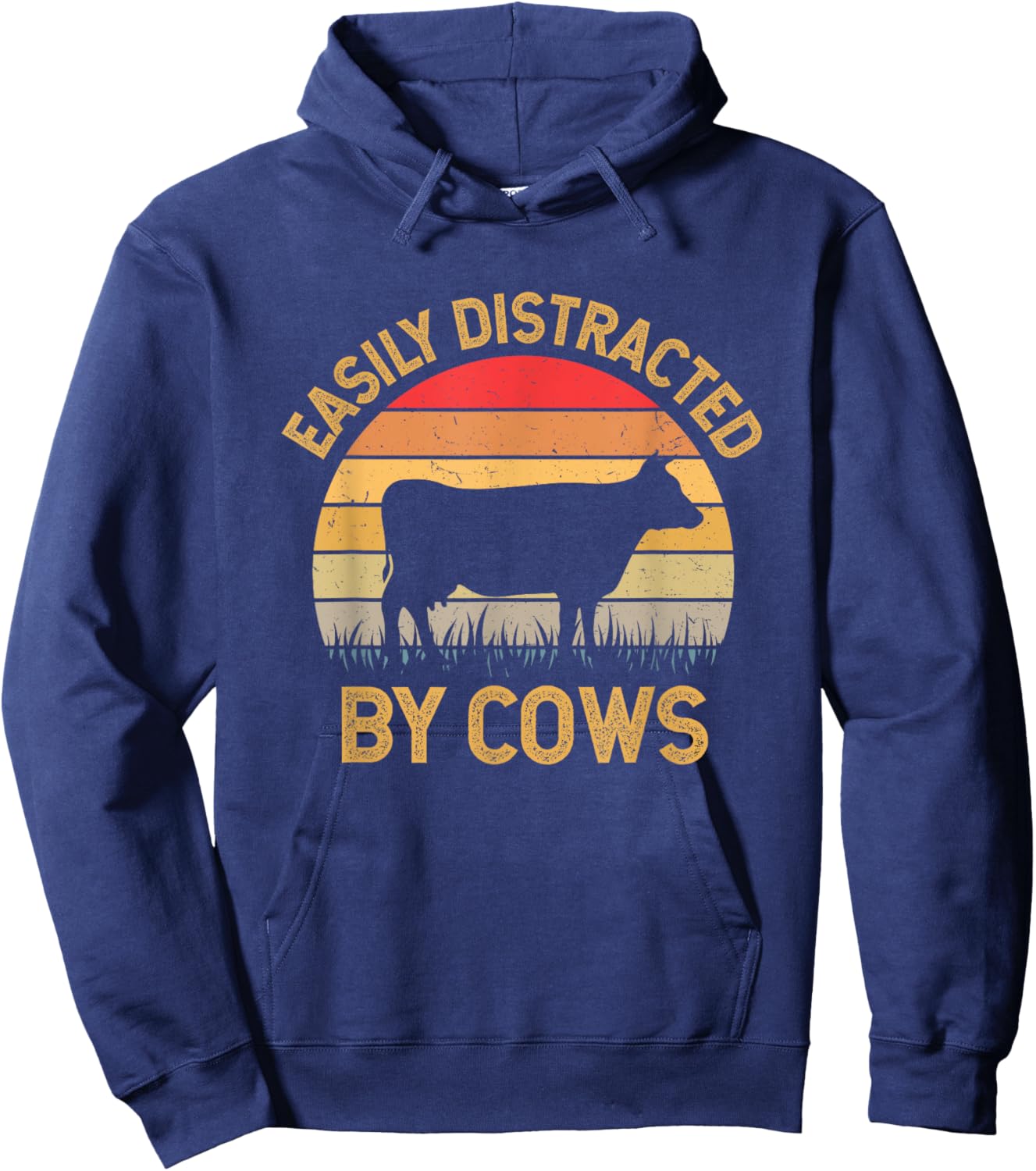 Easily Distracted By Cows Hoodie - Hoodie | Navy