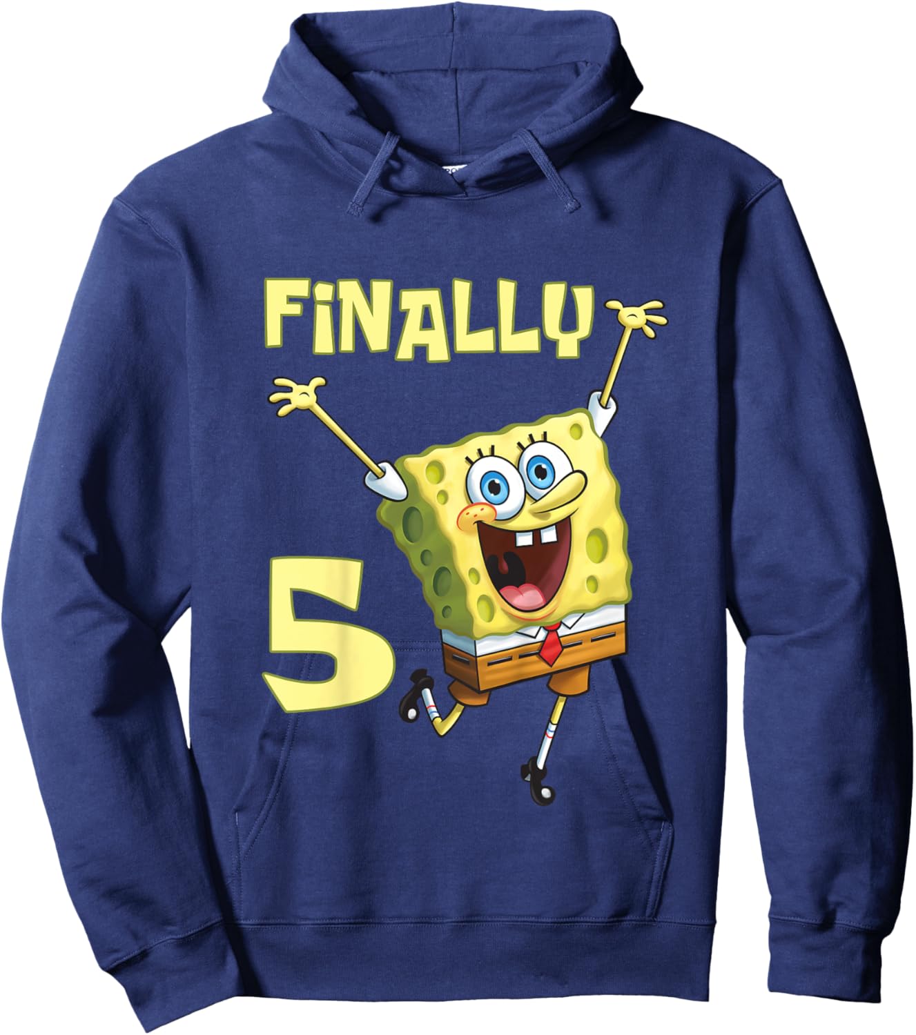 Mademark x SpongeBob SquarePants - Kids Original SpongeBob Square Pants - 5th Birthday. Finally 5. Hoodie - Hoodie | Navy