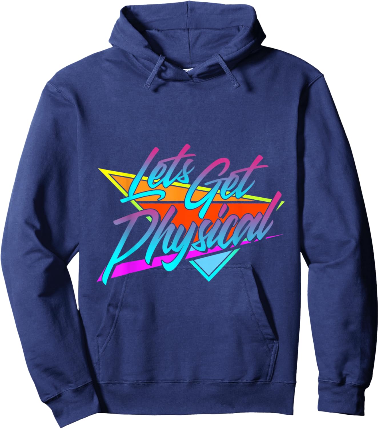 Let's Get Physical Vintage 80s Retro Workout Hoodie - Hoodie | Navy