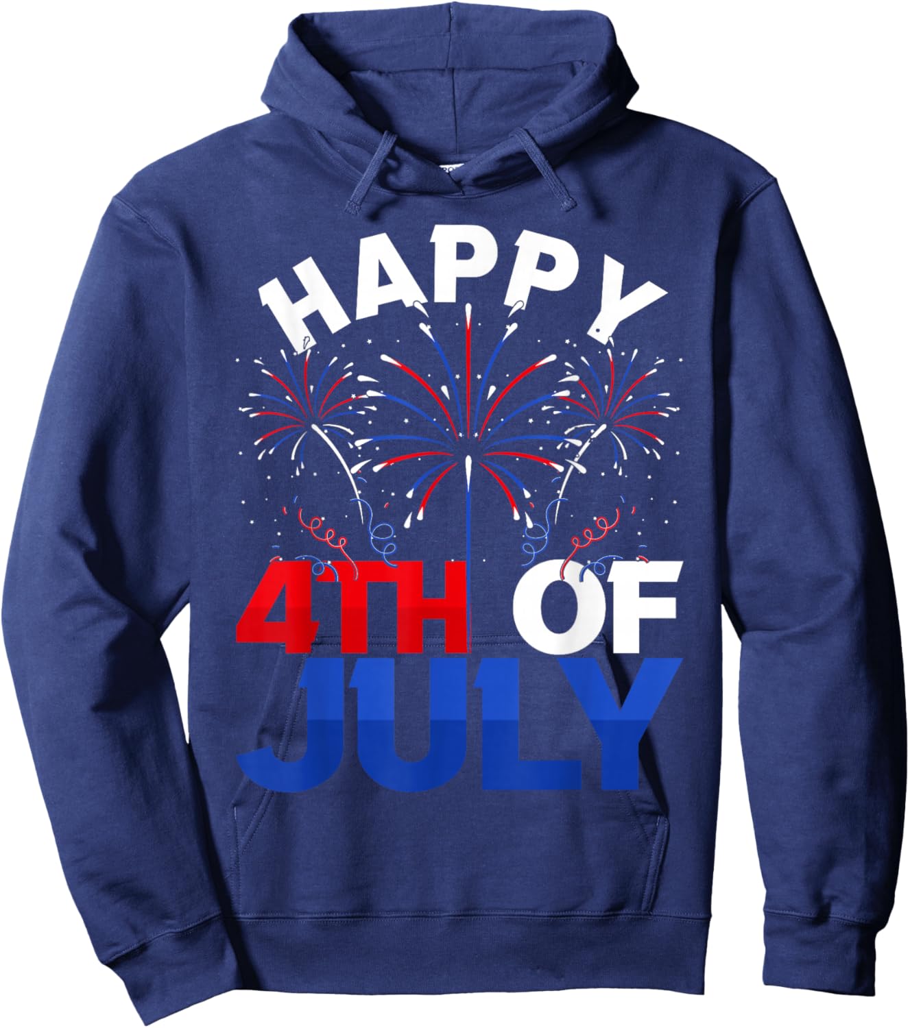 Fireworks US Patriotic American Pride Happy 4th Of July Hoodie - Hoodie | Navy