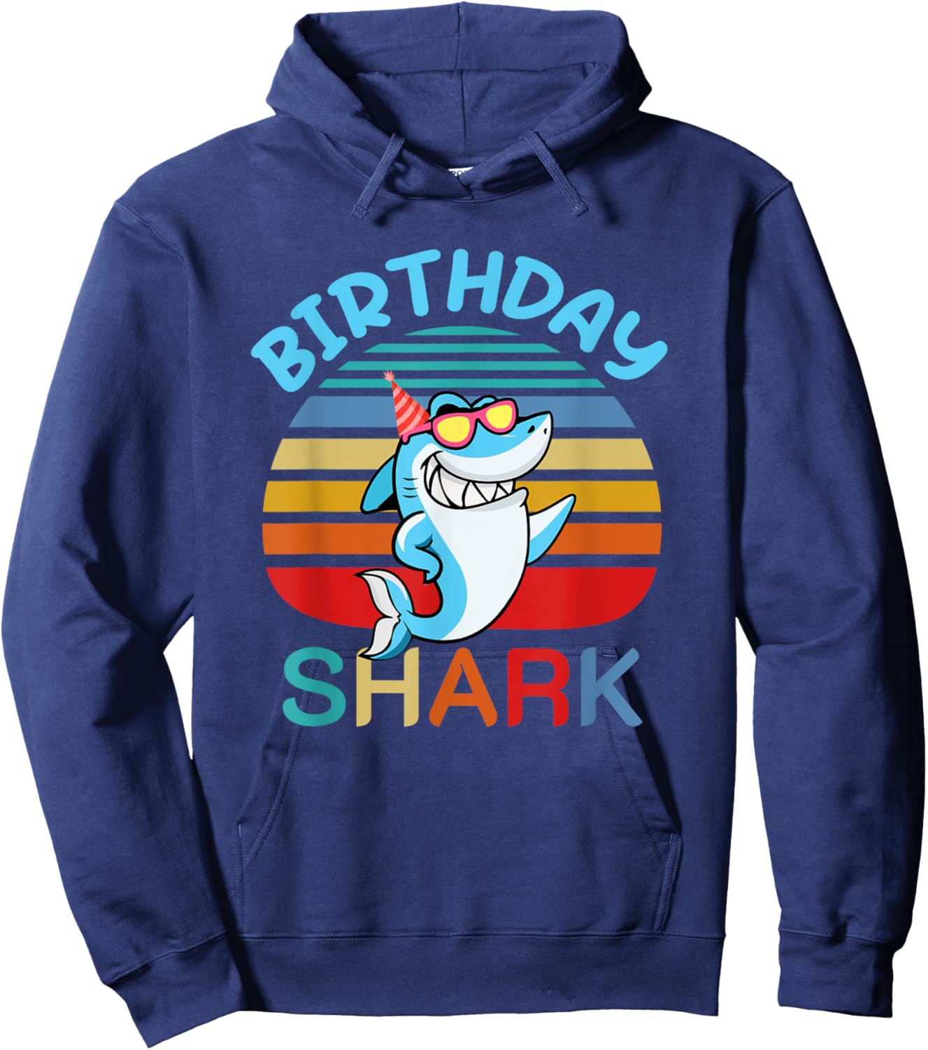 Shark Birthday Toddler Boys Kids Matching Family Boy Hoodie - Hoodie | Navy