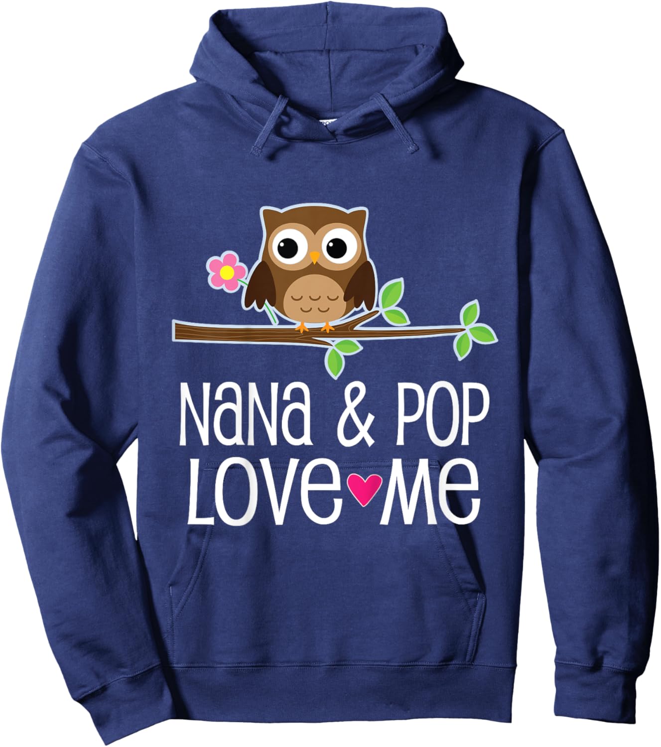 Kids Nana and Pop Love Me Granddaughter Owl Hoodie - Hoodie | Navy