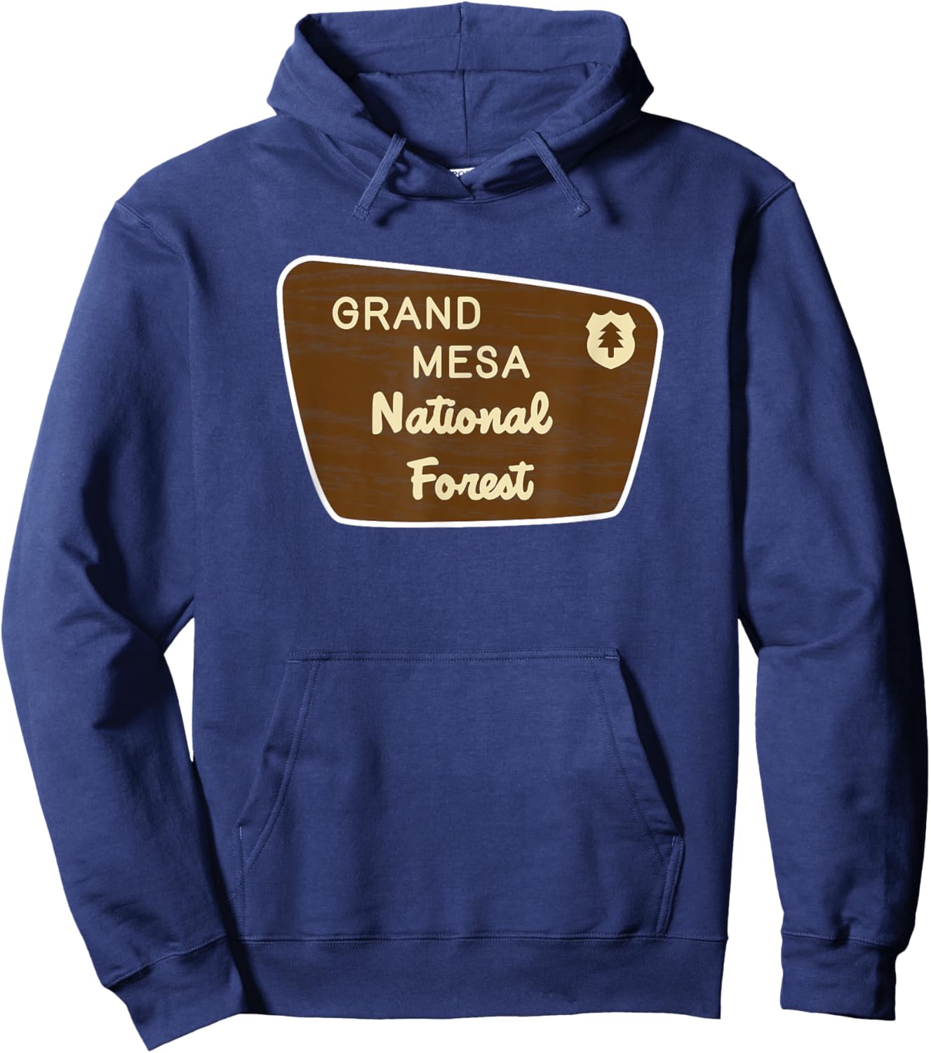 Grand Mesa National Forest Sign Retro Hoodie - Hoodie | Navy