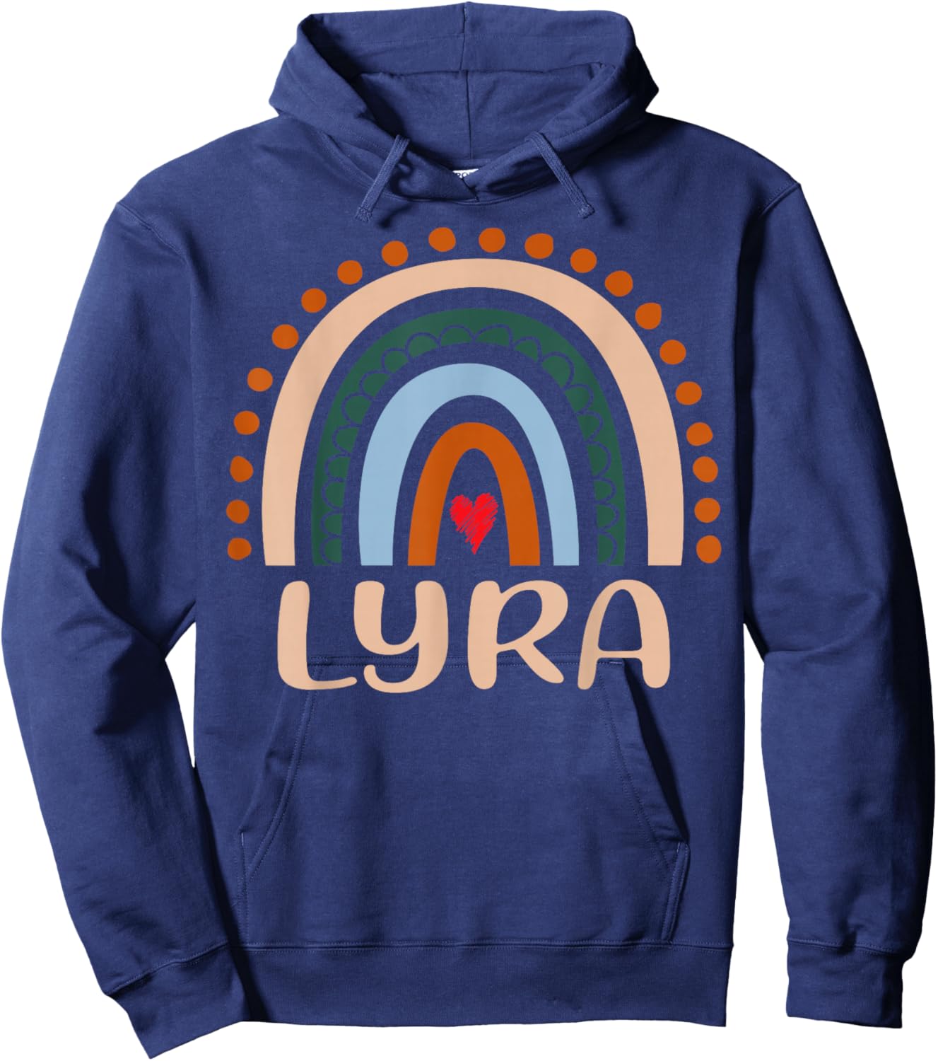 Lyra Name Personalized Funny Women Rainbow Lyra Hoodie - Hoodie | Navy