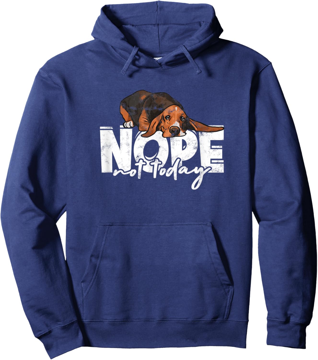 Nope not today - basset hound Hoodie - Hoodie | Navy
