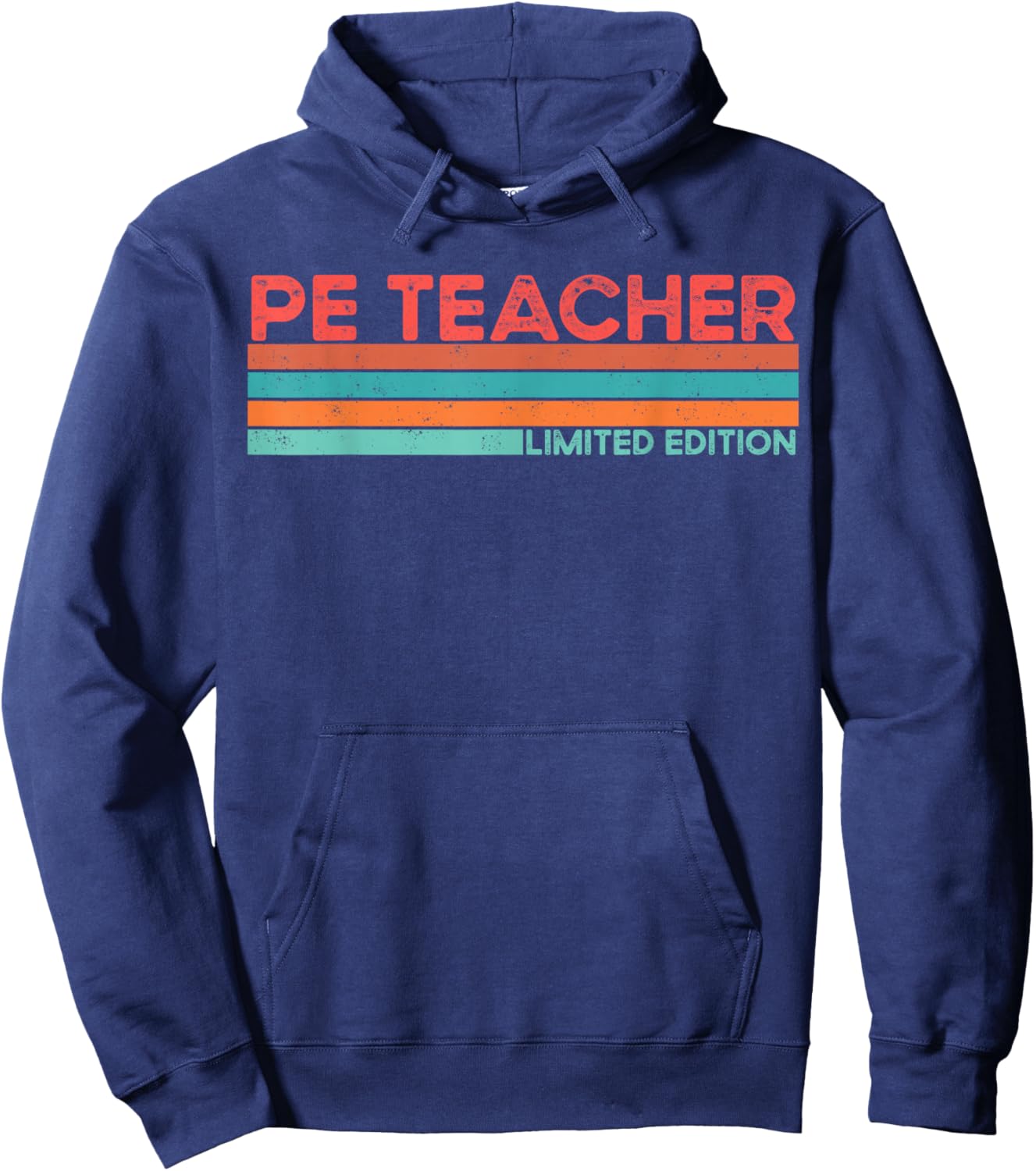 PE TEACHER Retro Job Title Profession Birthday Worker Idea Hoodie - Hoodie | Navy