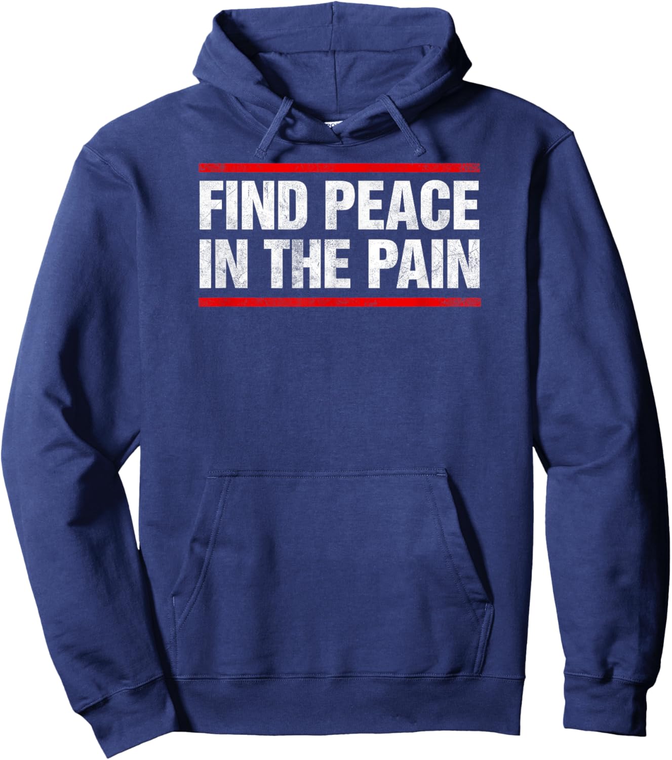 Find Peace In The Pain Vintage Distressed Hoodie - Hoodie | Navy