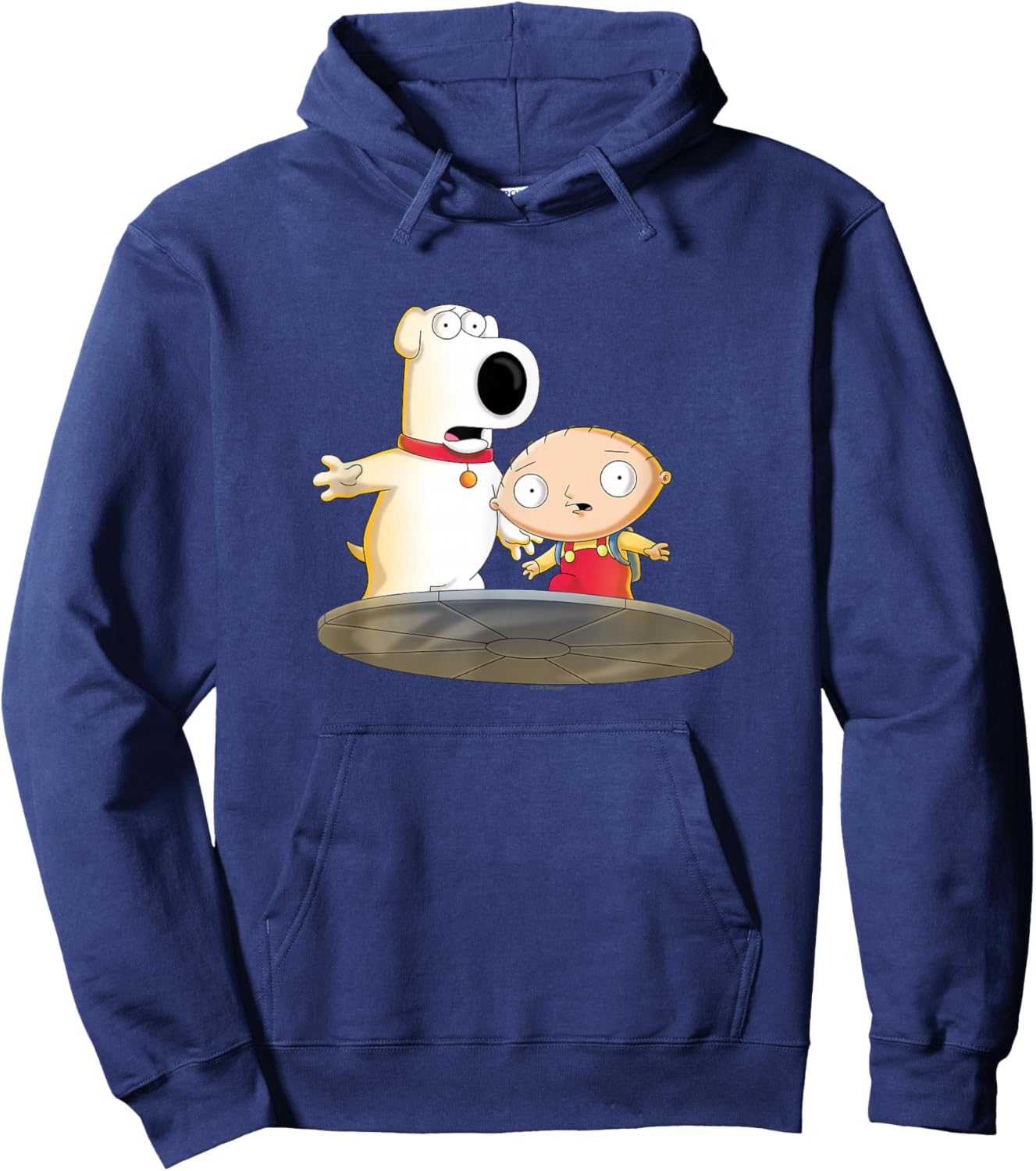 Family Guy Stewie and Brian Shocked Transporter Cartoon Hoodie - Hoodie | Navy