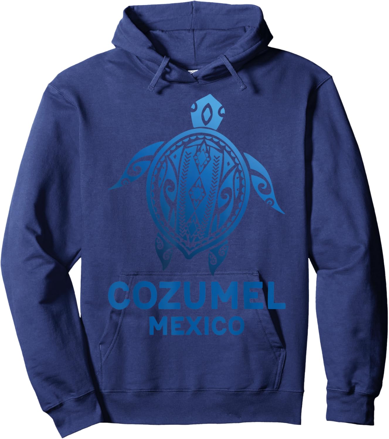 Cozumel Mexico Tribal Tattoo Blue Sea Turtle Souvenirs Hoodie - Hoodie | Navy