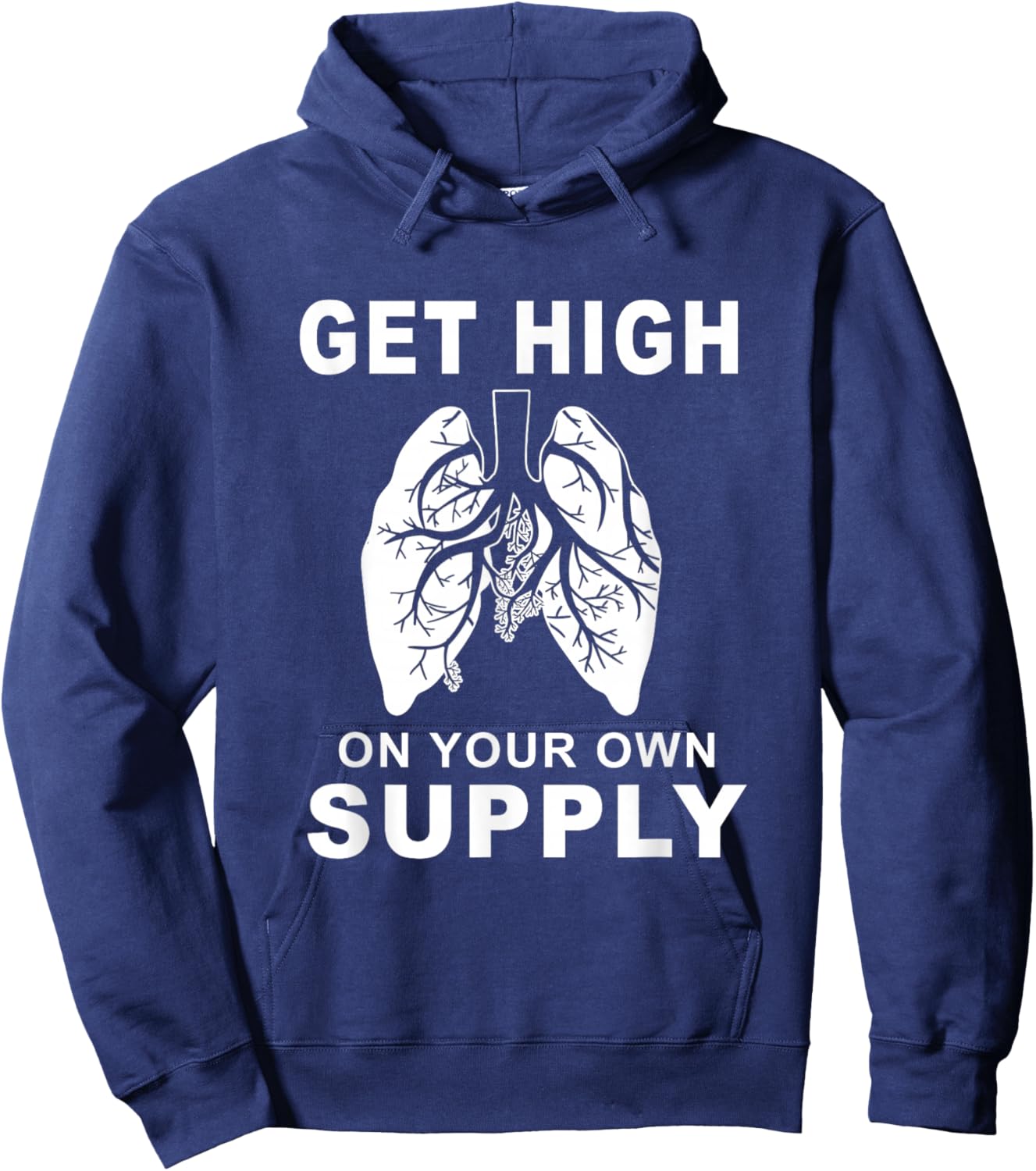 Get High On Your Own Supply Mindful Breathing Themed Hoodie - Hoodie | Navy