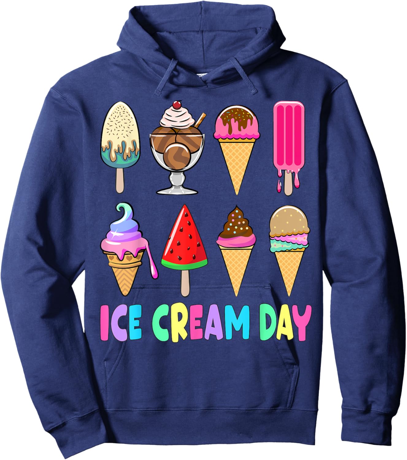 Ice Cream Day Shirt Toddler Ice Cream Party Women Men Kids Hoodie - Hoodie | Navy