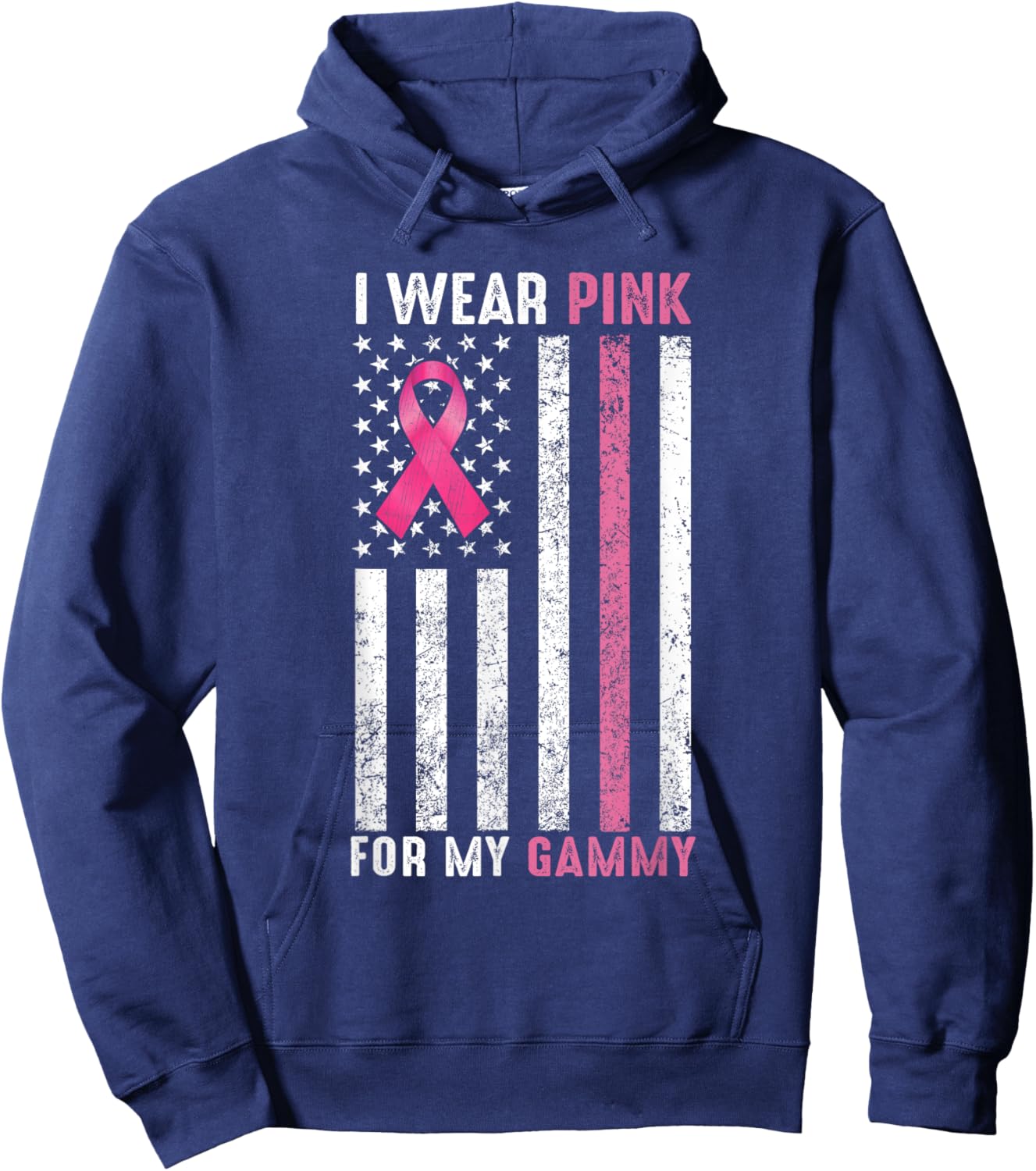 I Wear Pink For My Gammy Pink Breast Cancer Awareness Month Hoodie - Hoodie | Navy