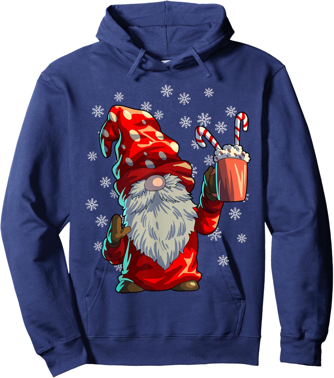 Christmas Gnome Men Women Buffalo Plaid Red Christmas Hoodie - Hoodie | Navy