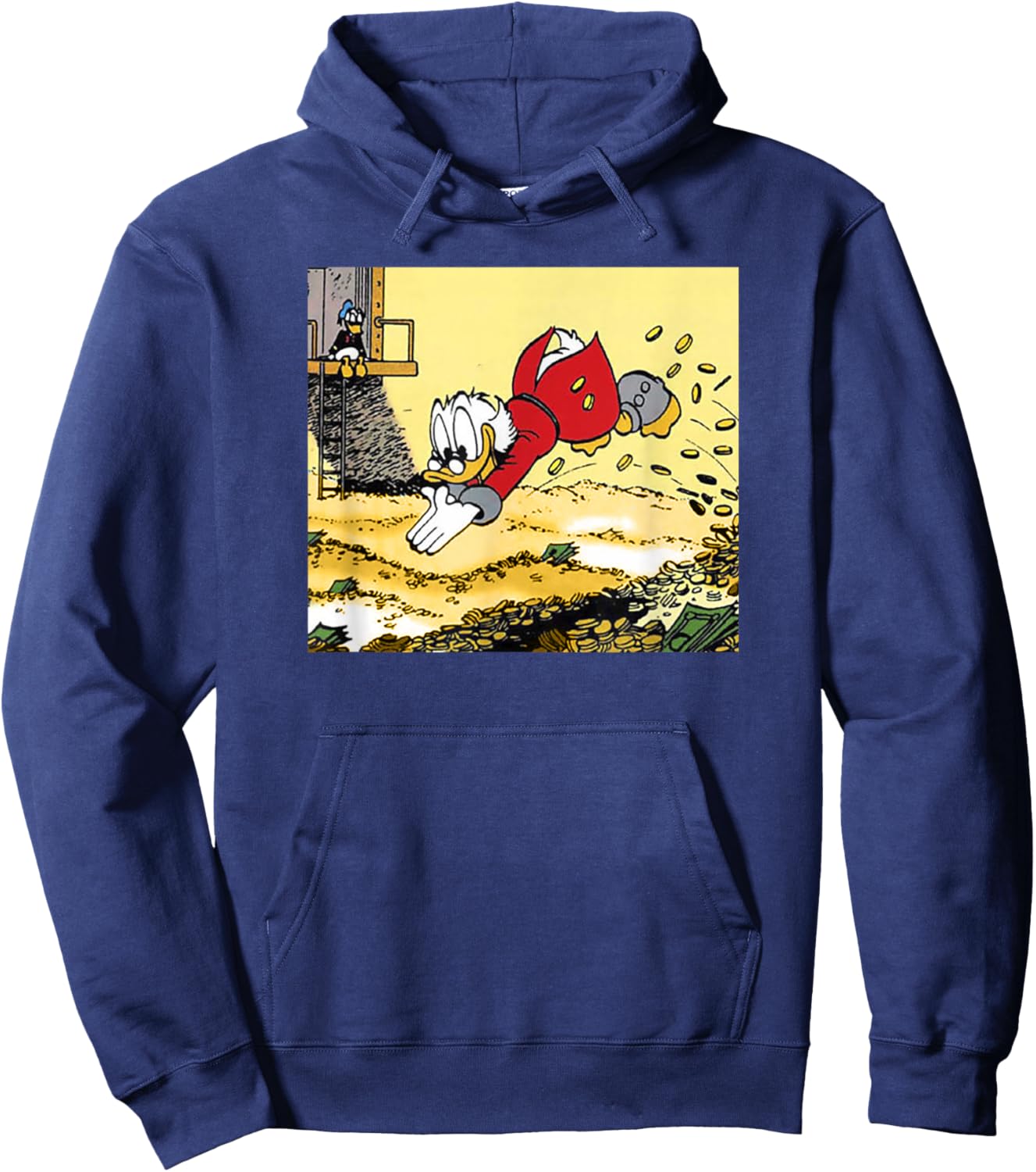 Disney DuckTales Scrooge McDuck Swimming in Cash Hoodie - Hoodie | Navy