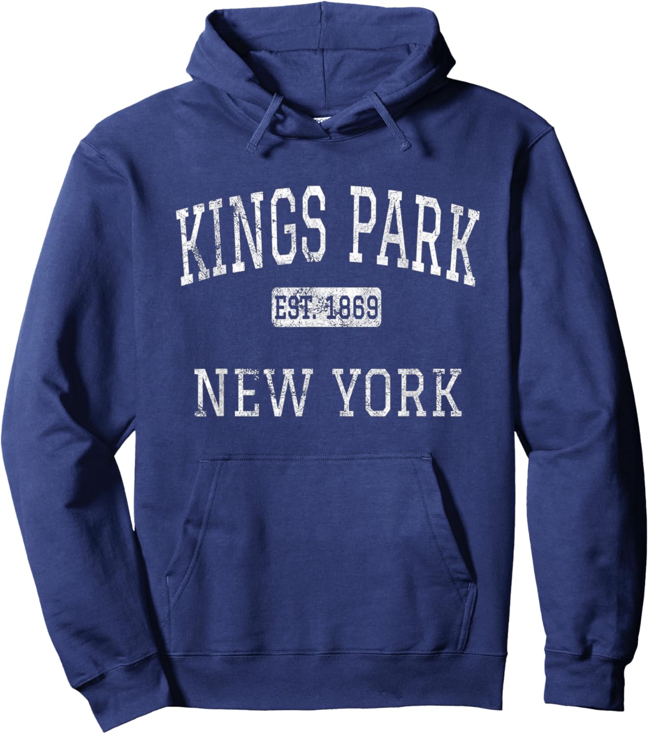 Kings Park New York NY Vintage Hoodie - Hoodie | Navy