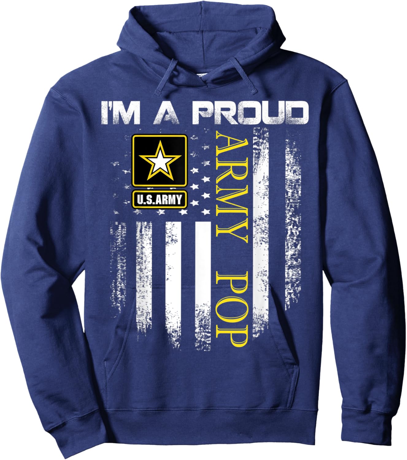 Vintage I'm A Proud Army Pop With American Flag Gift Hoodie - Hoodie | Navy