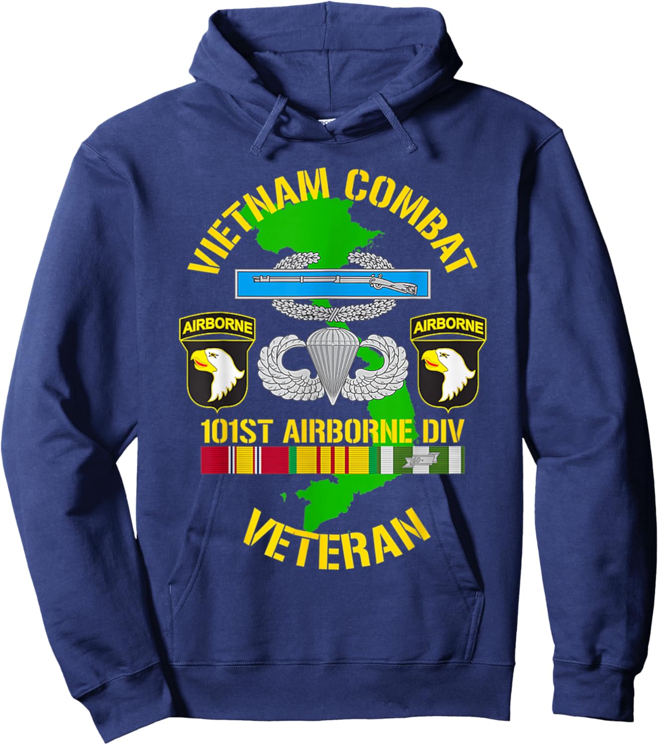 101st Airborne Division - Vietnam Combat Veteran Hoodie - Hoodie | Navy